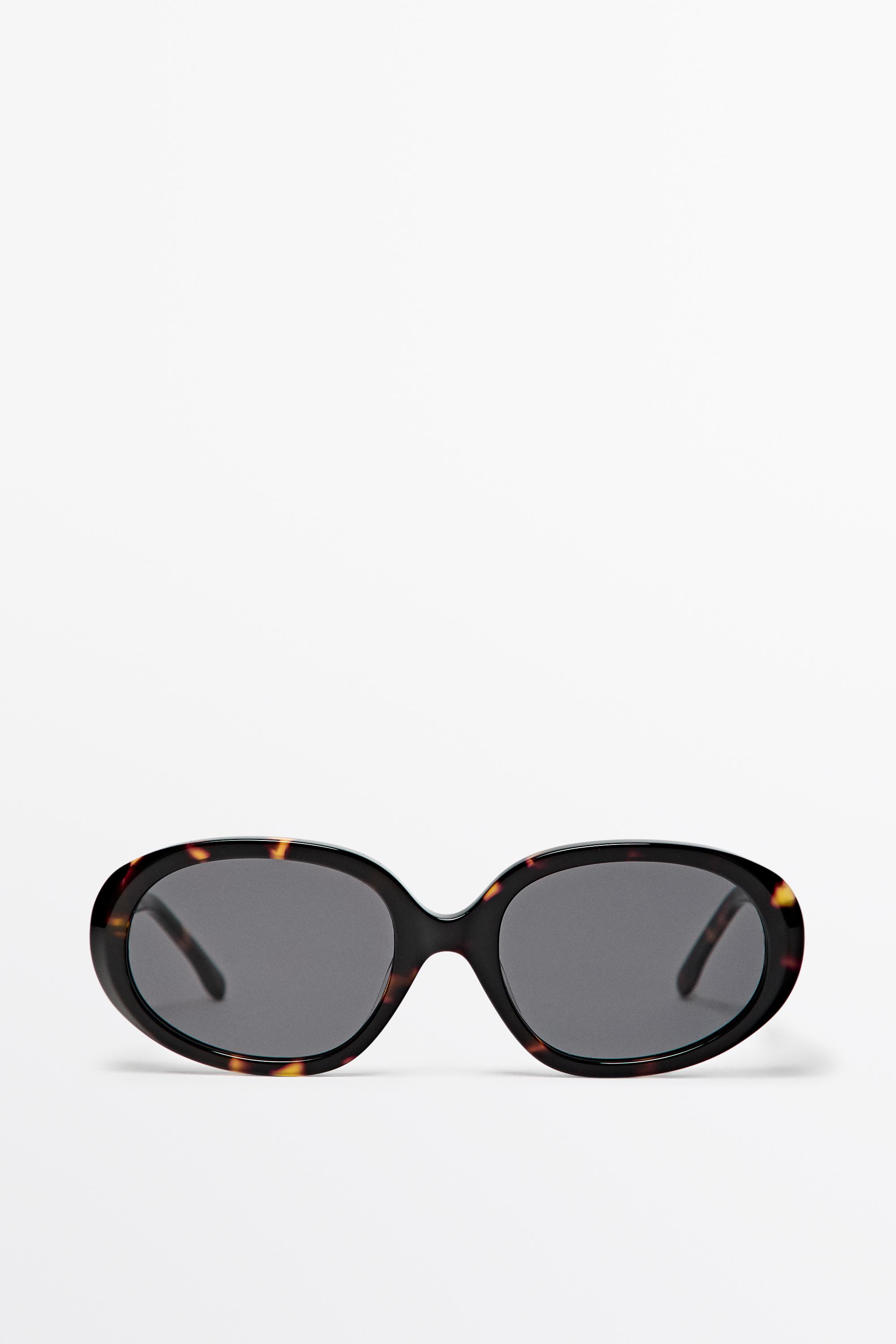 Oval tortoiseshell-effect sunglasses Brown