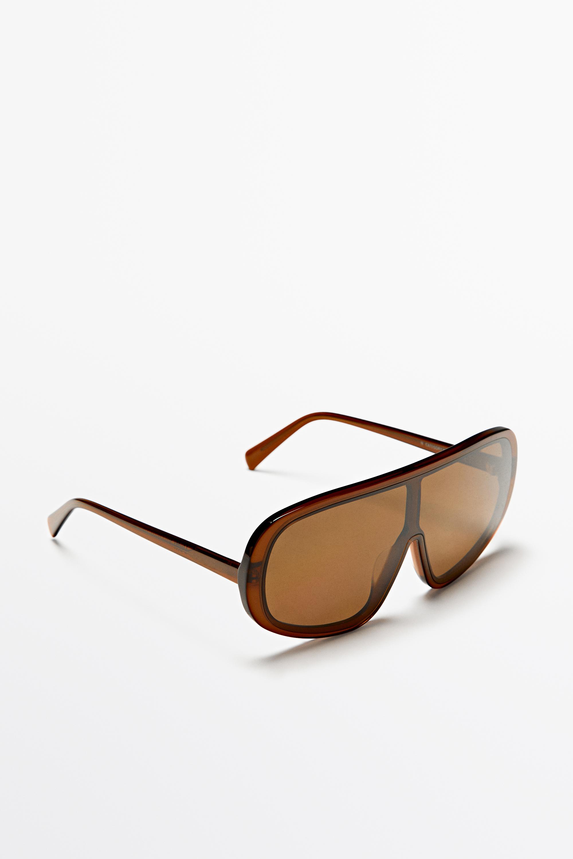 Oversized wrap sunglasses Caramel