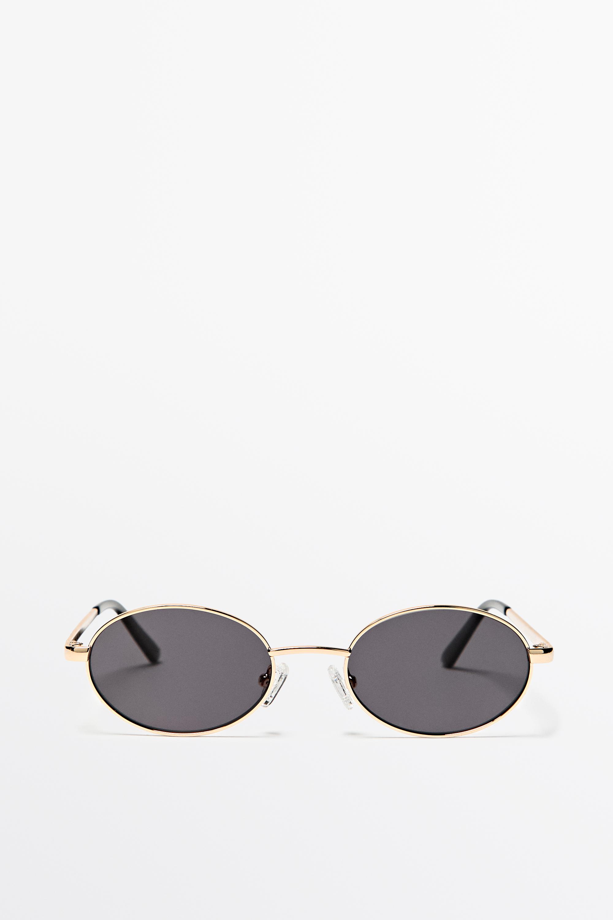 Metallic oval sunglasses Green