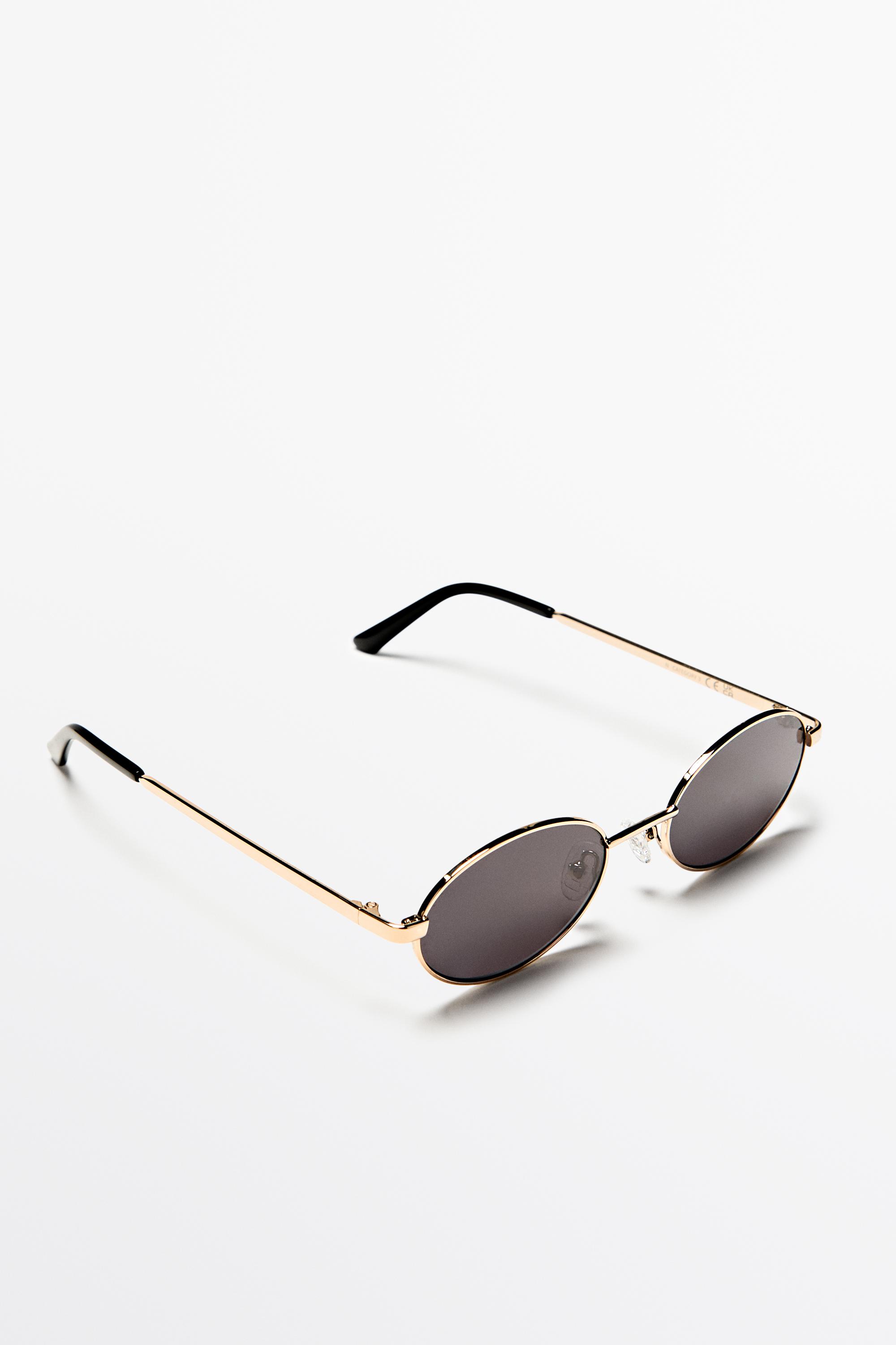 Metallic oval sunglasses Green
