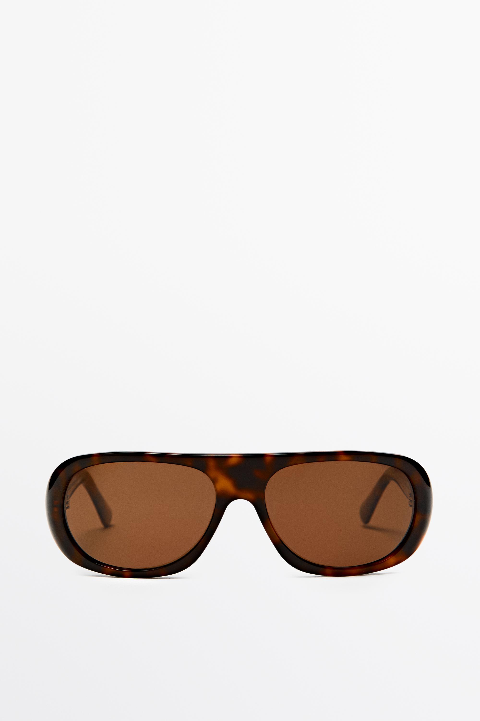 Oval tortoiseshell-effect sunglasses Brown