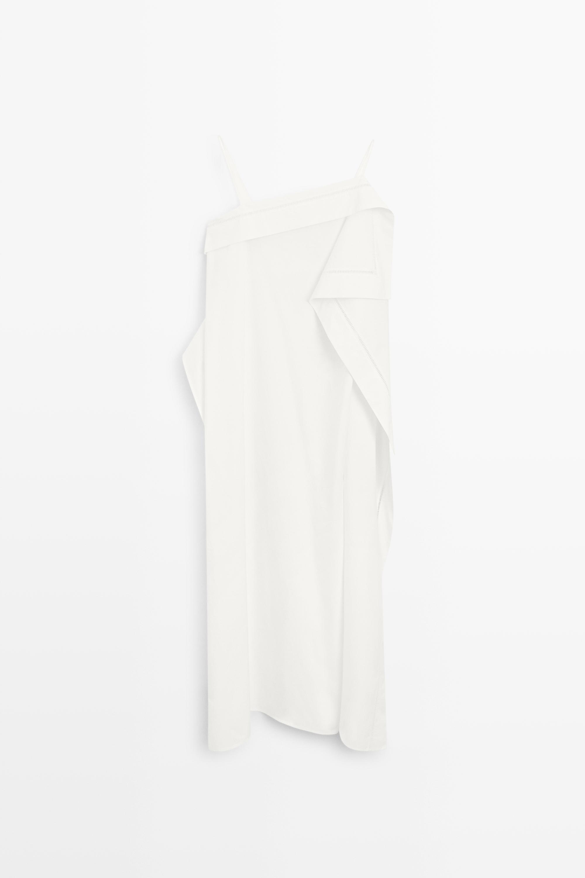 Asymmetric ruffle midi dress - STUDIO Off White