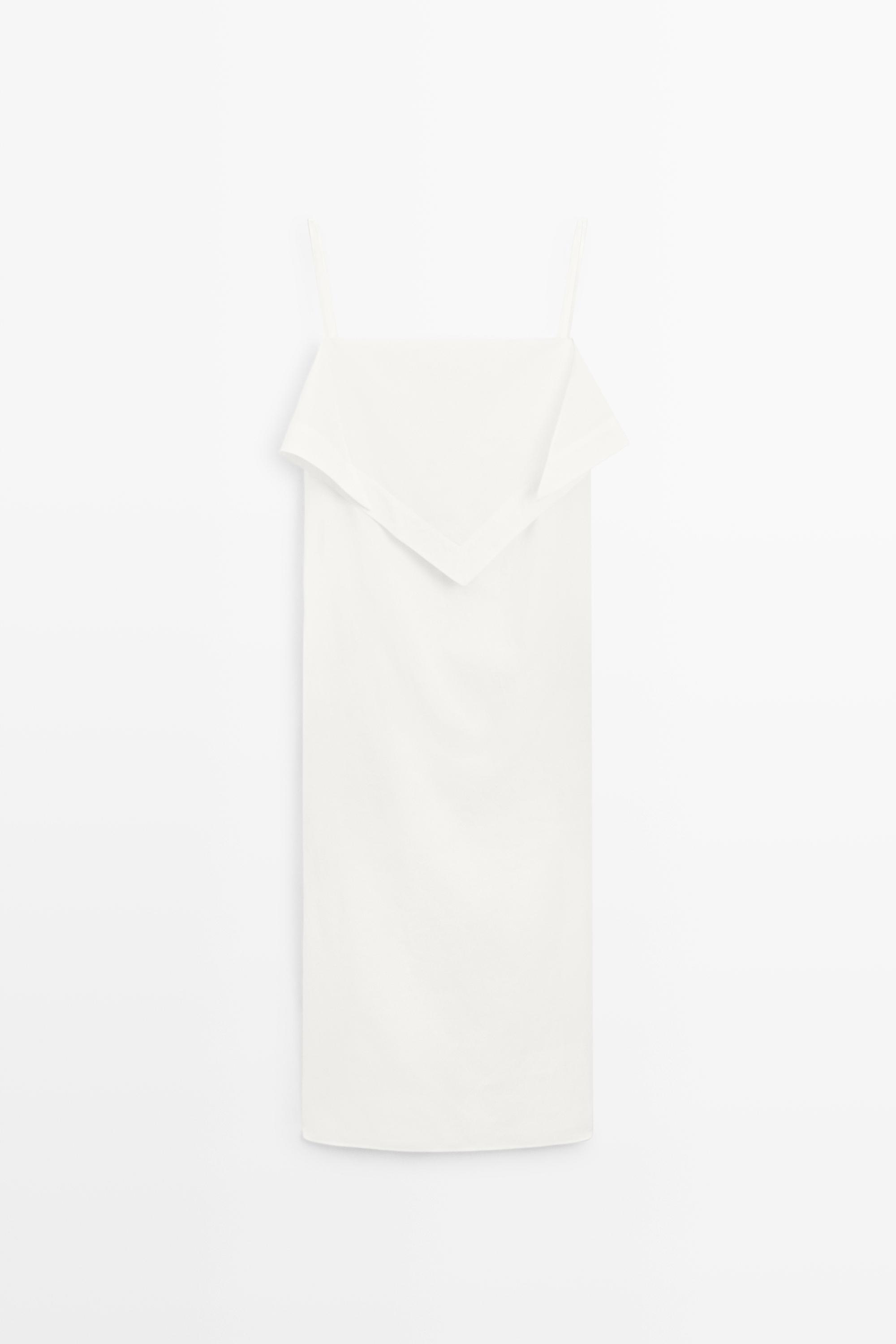 Scarf detail midi dress - STUDIO White