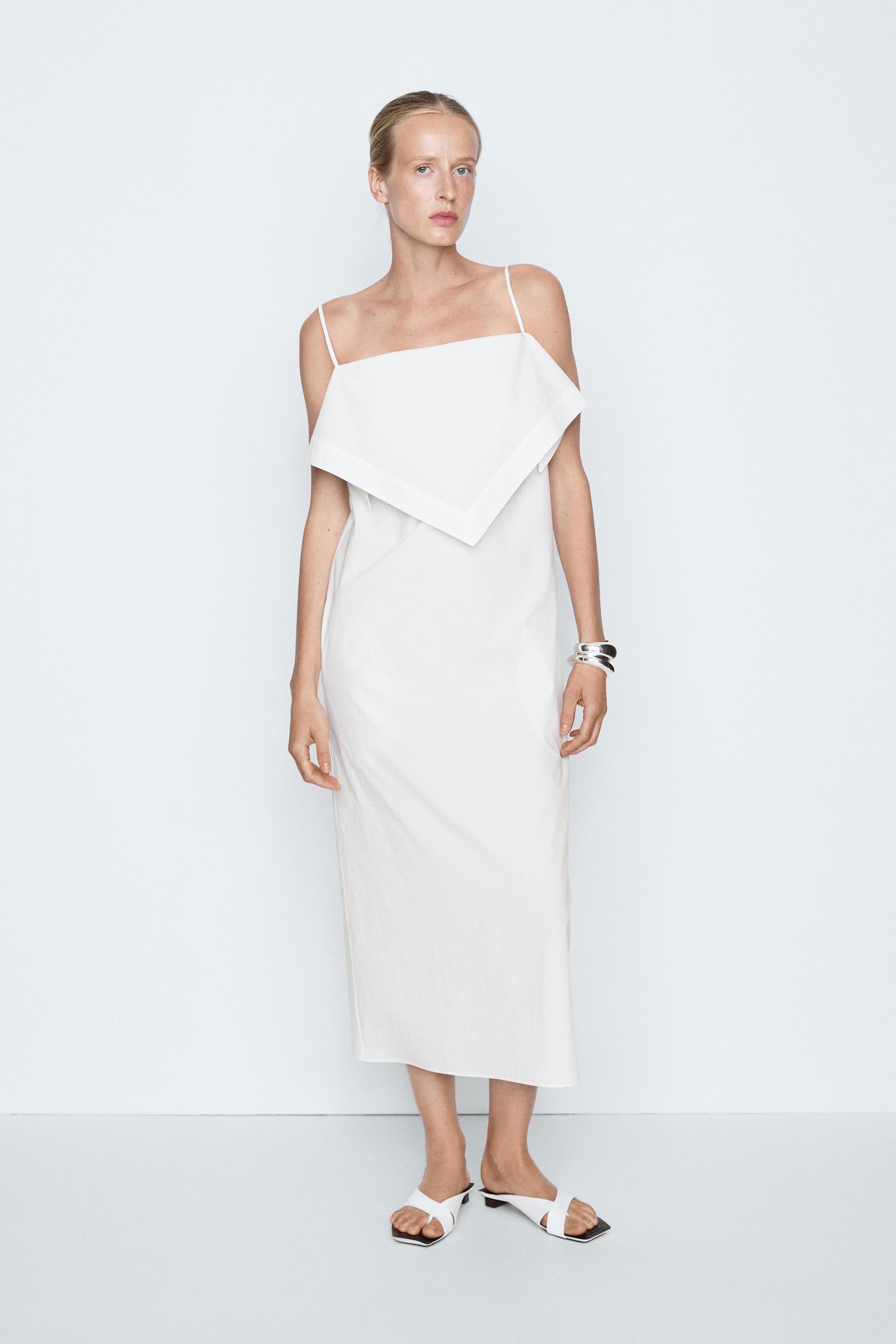 Scarf detail midi dress - STUDIO White