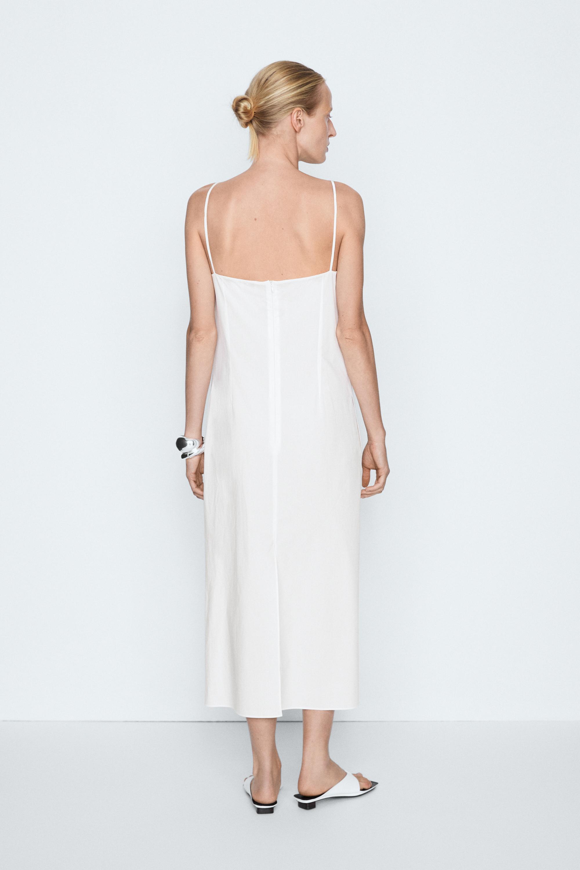Scarf detail midi dress - STUDIO White