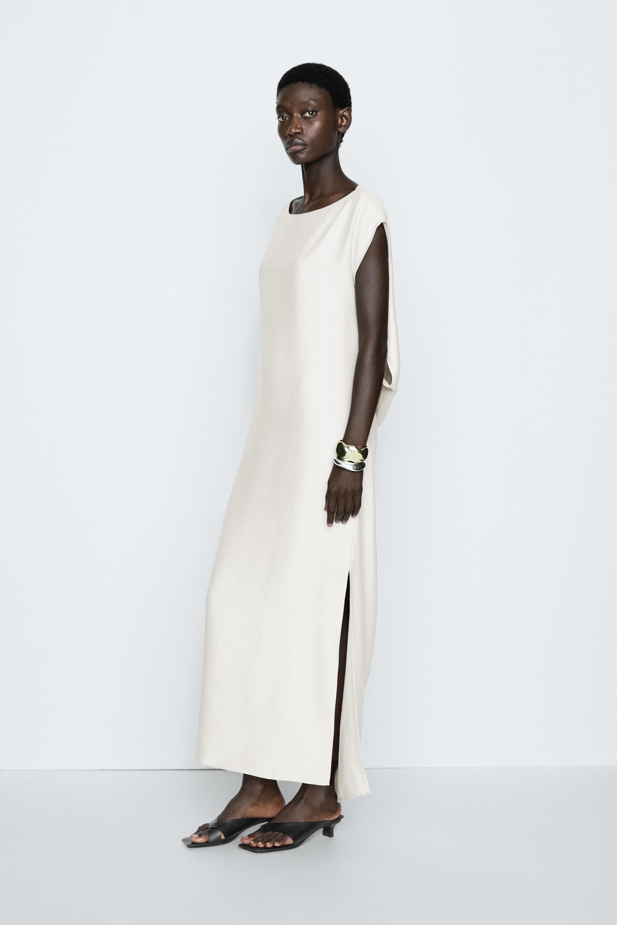 Asymmetrical drape detail dress - STUDIO Stone