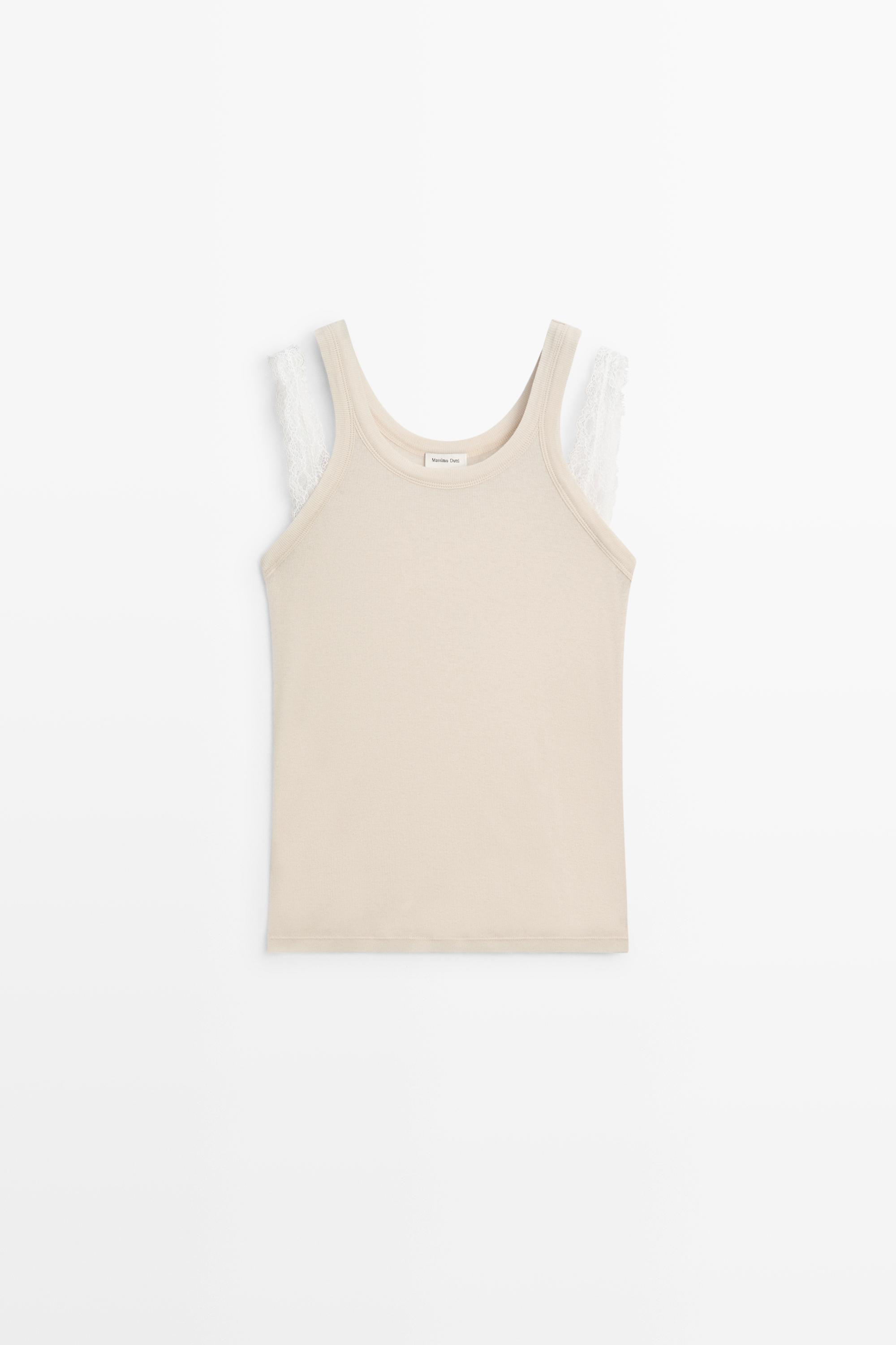 Double strap detail top - STUDIO Beige