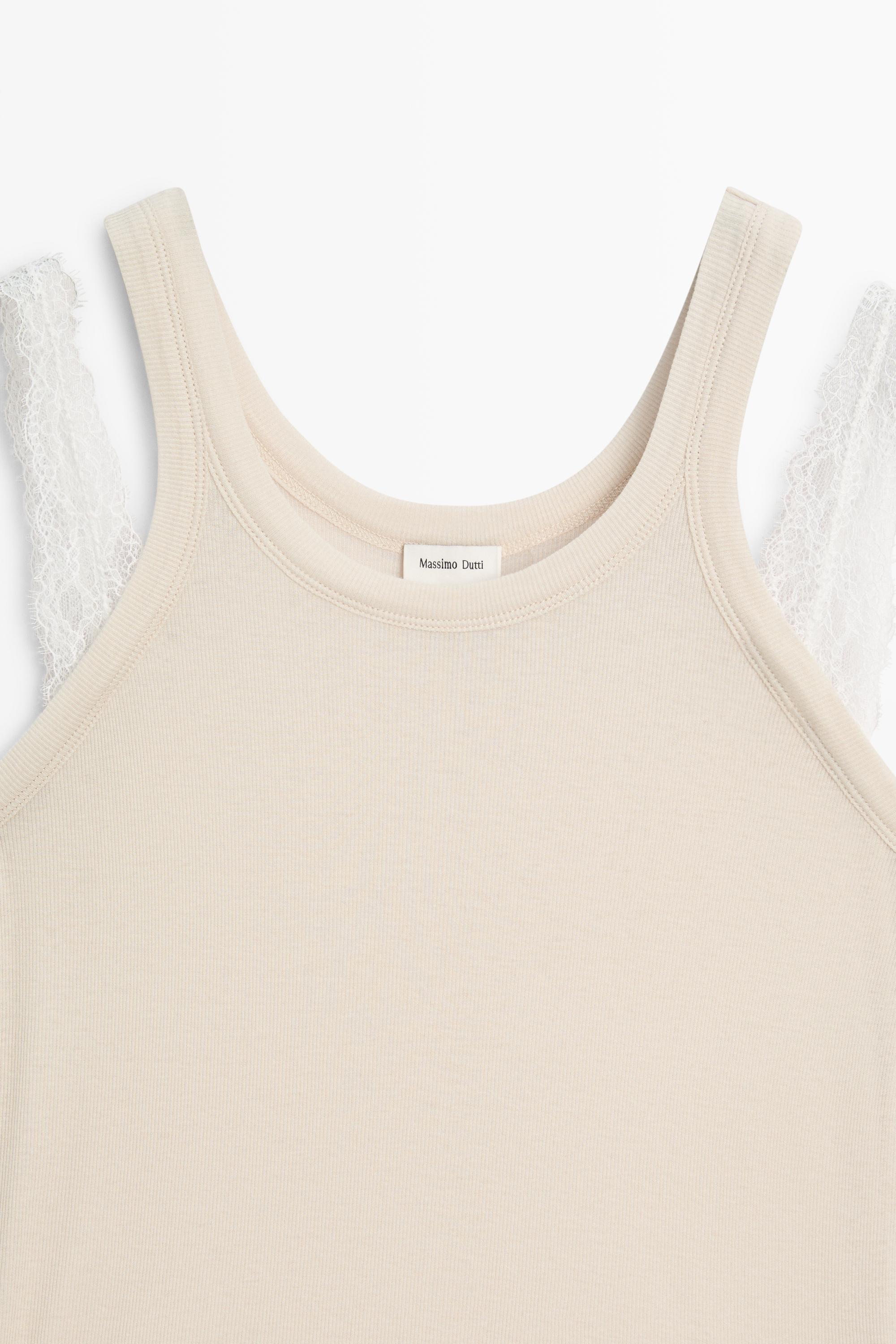 Double strap detail top - STUDIO Beige