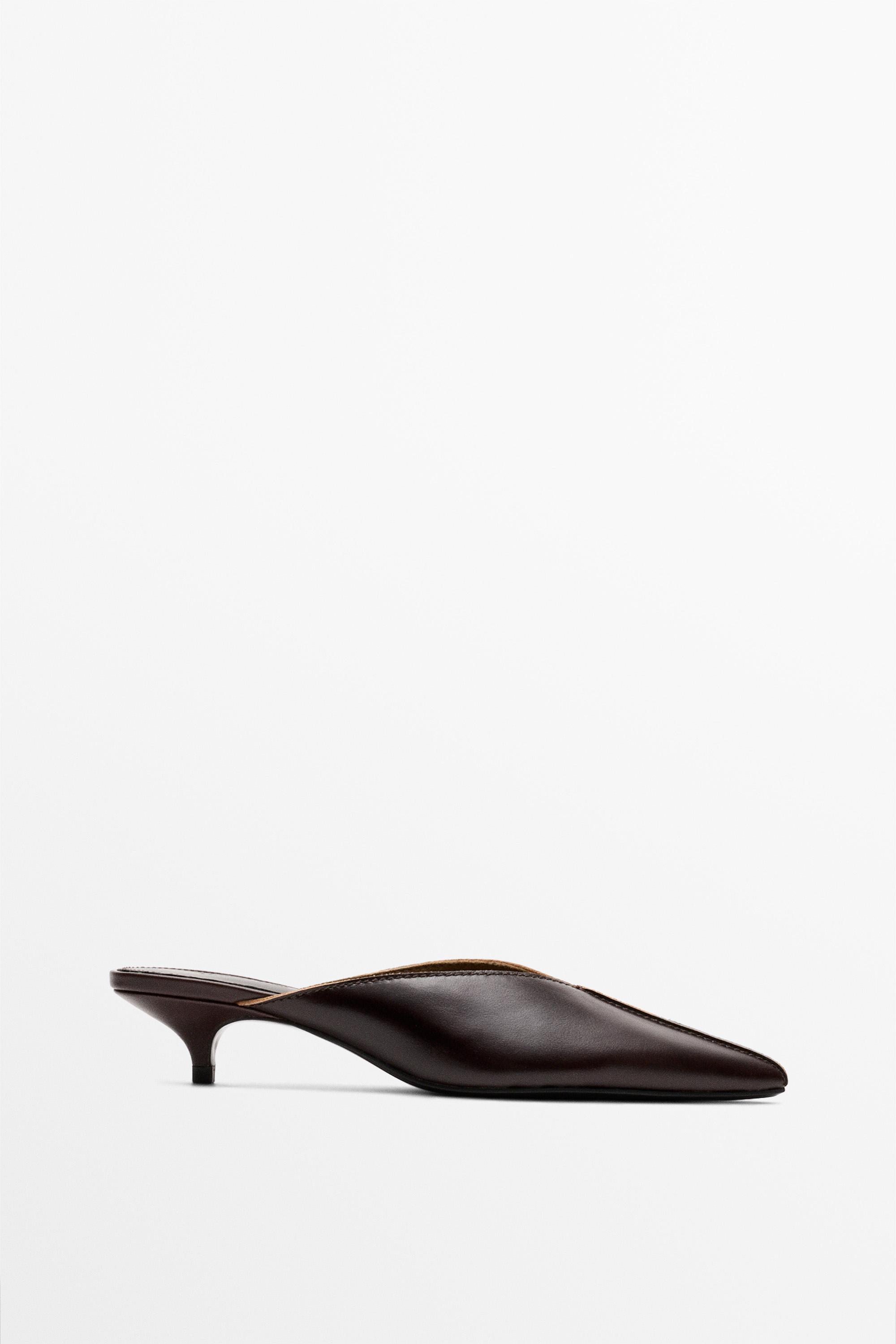 Heeled mule shoe Brown