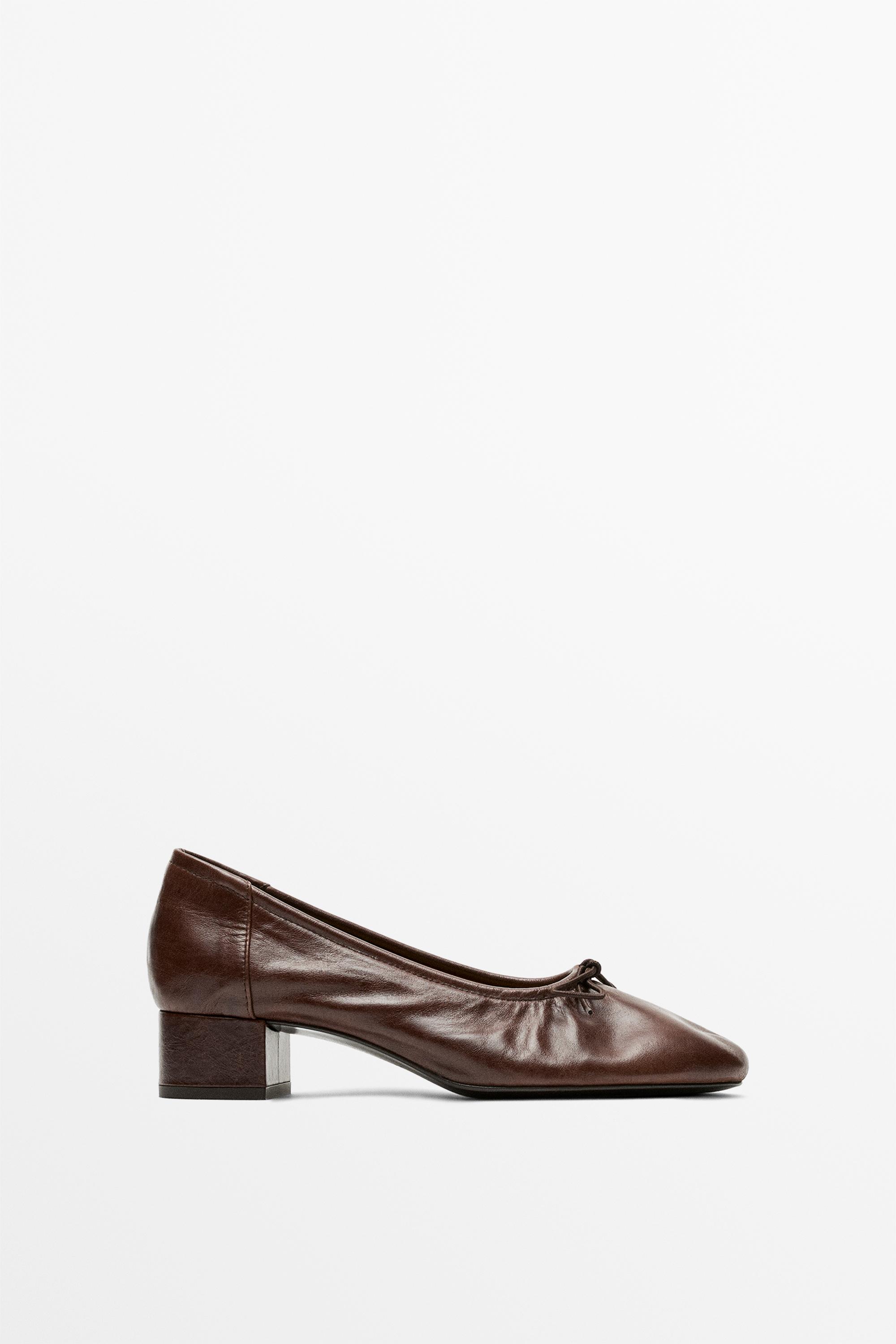 Heeled ballet flat Brown