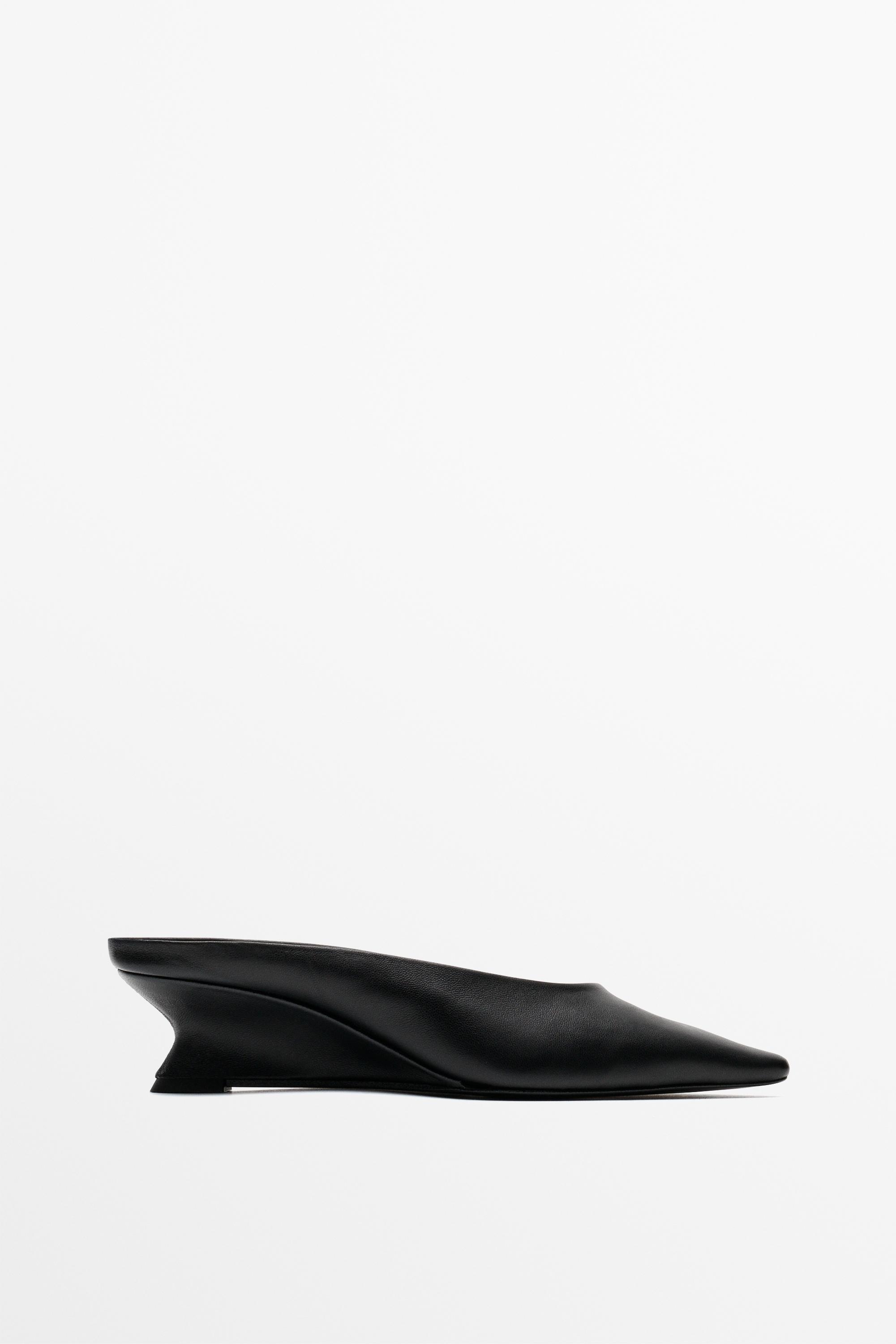 Wedge heel mule shoe Black
