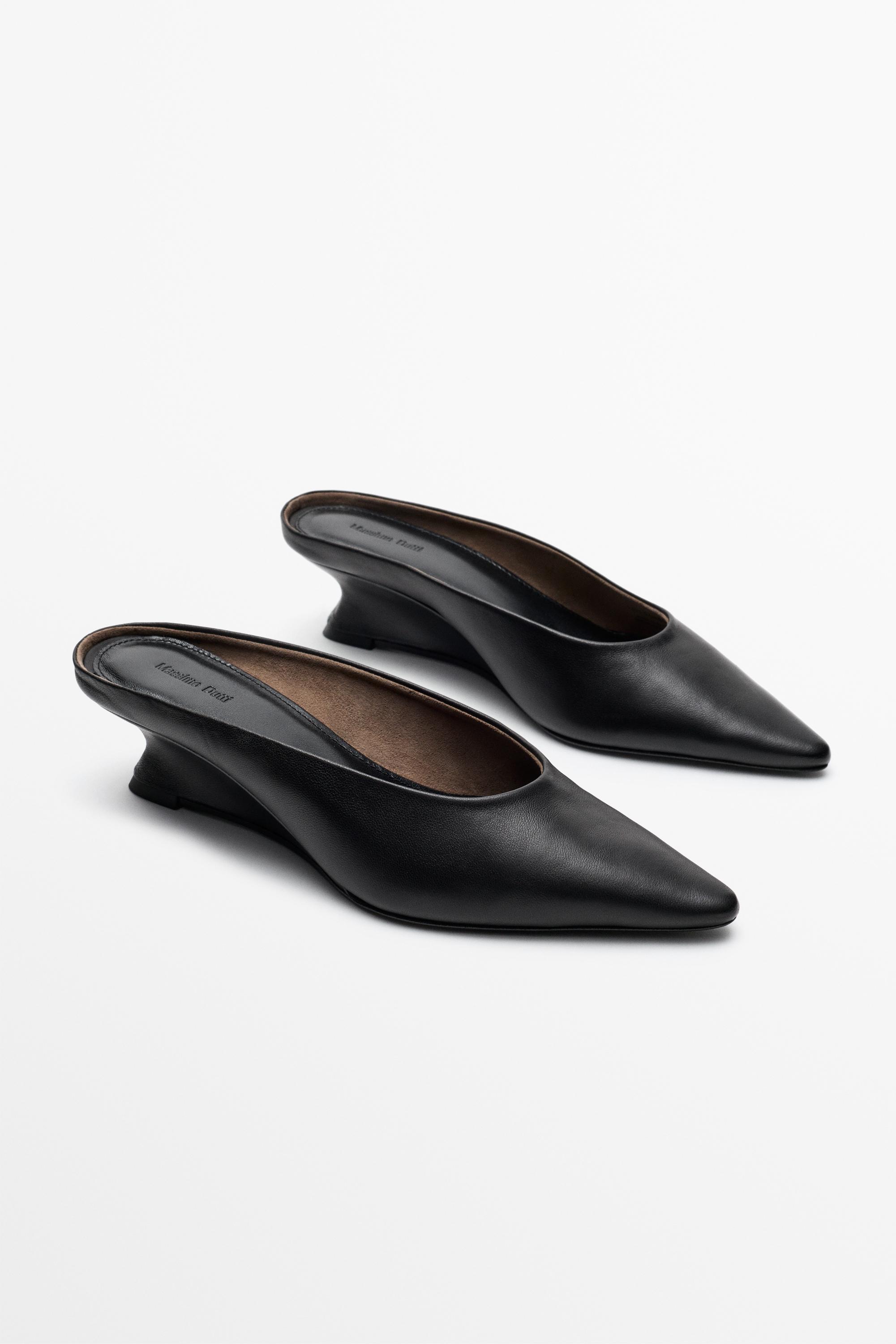 Wedge heel mule shoe Black