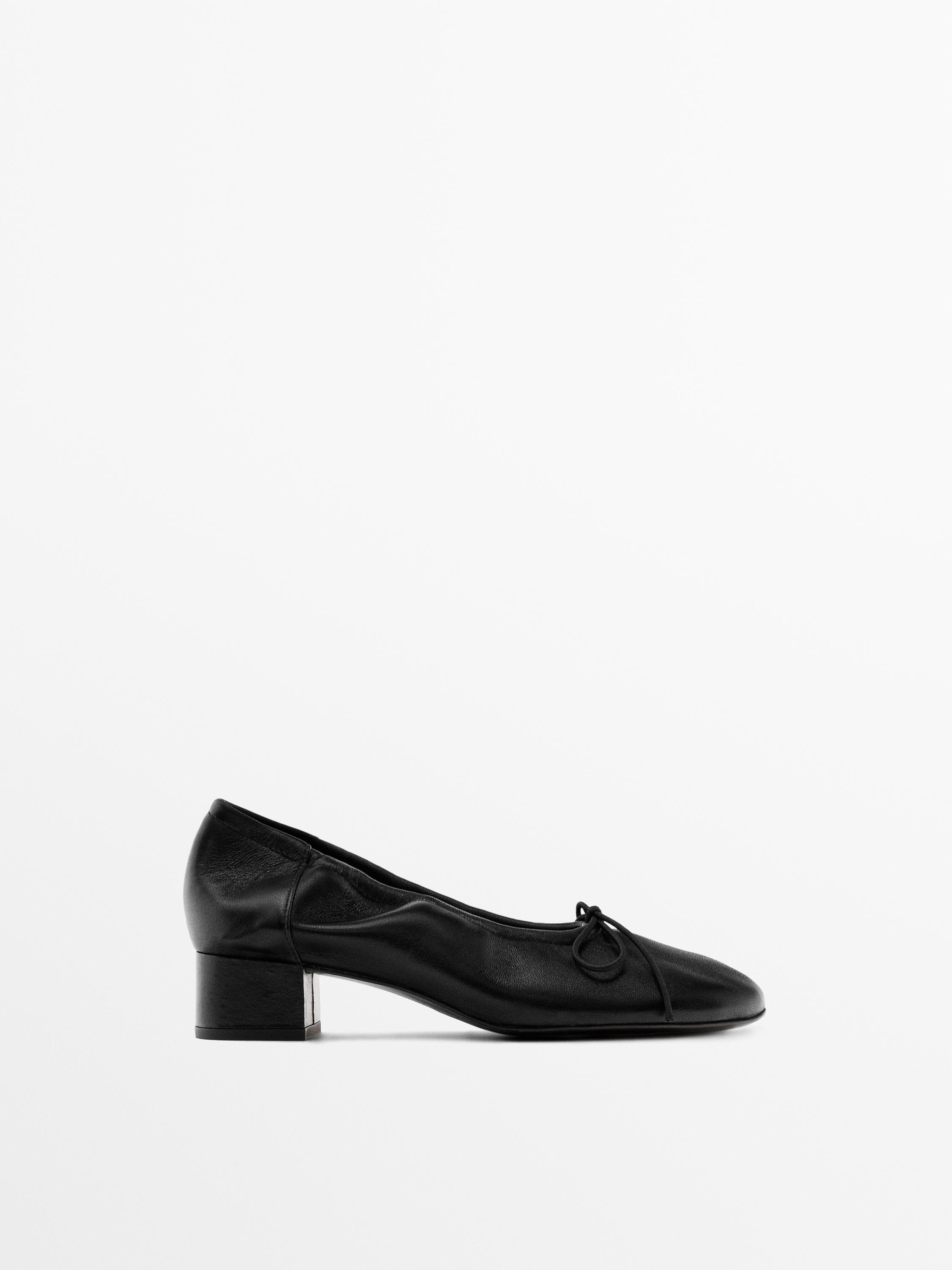 High-heel ballerinas Black