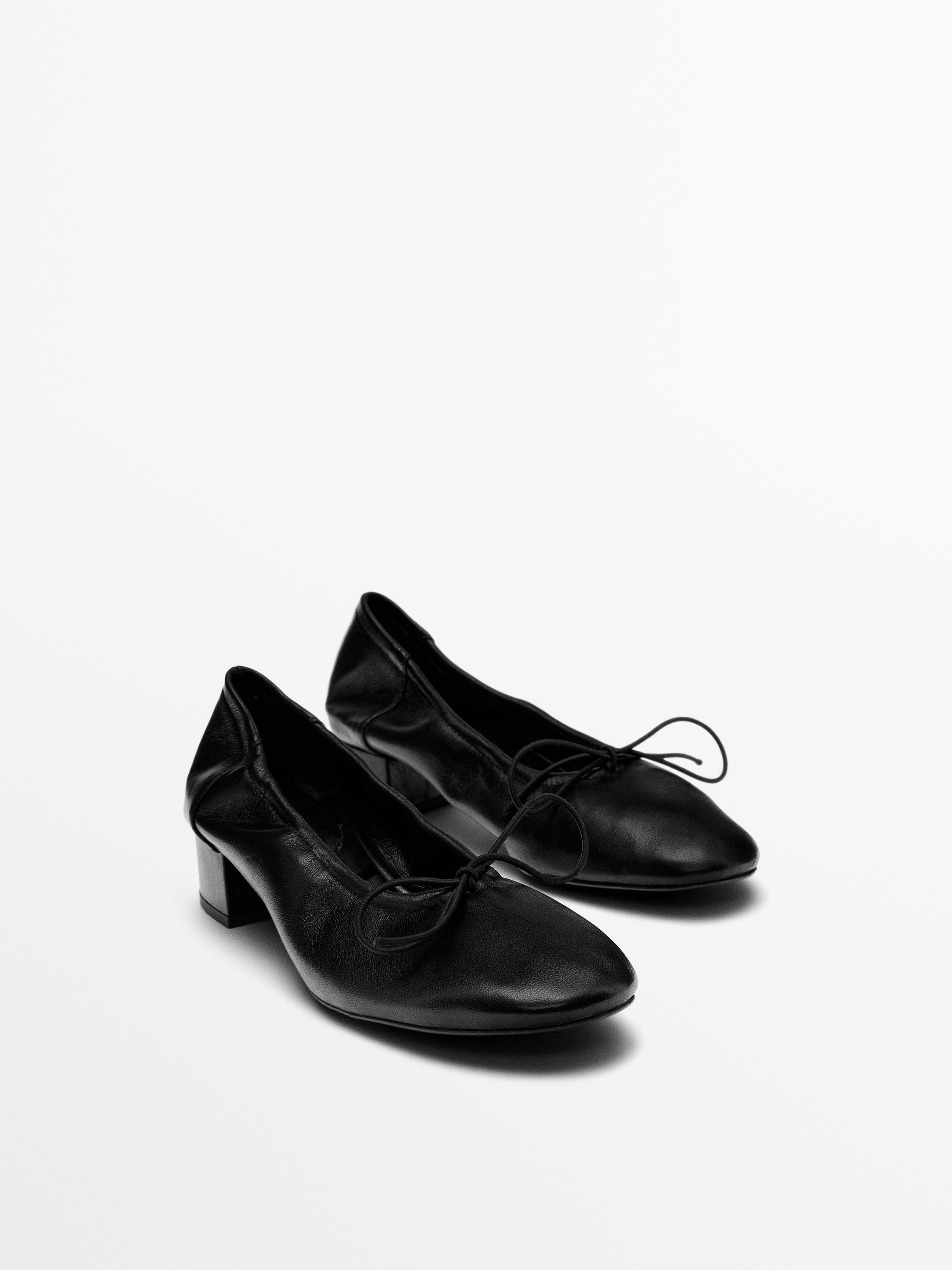 High-heel ballerinas Black