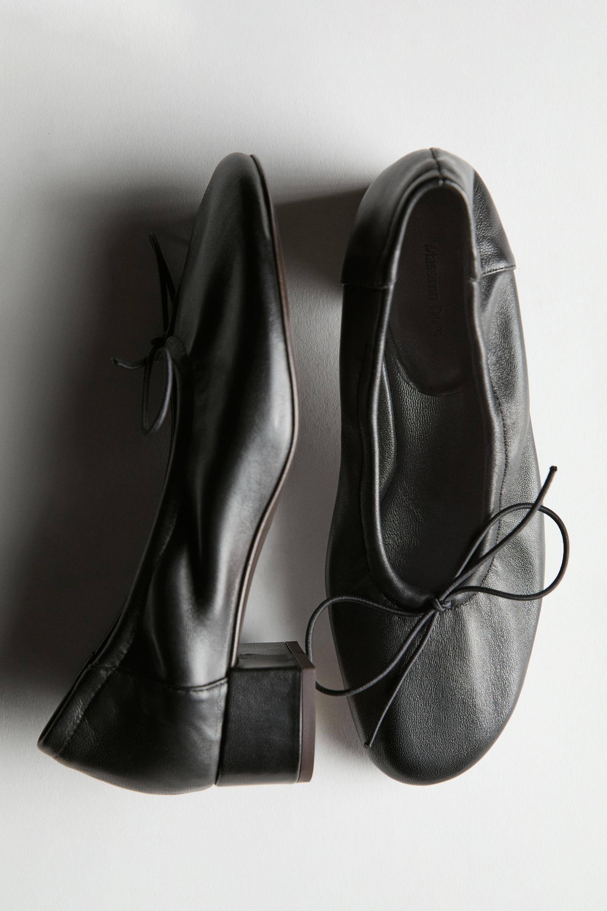 High-heel ballerinas Black