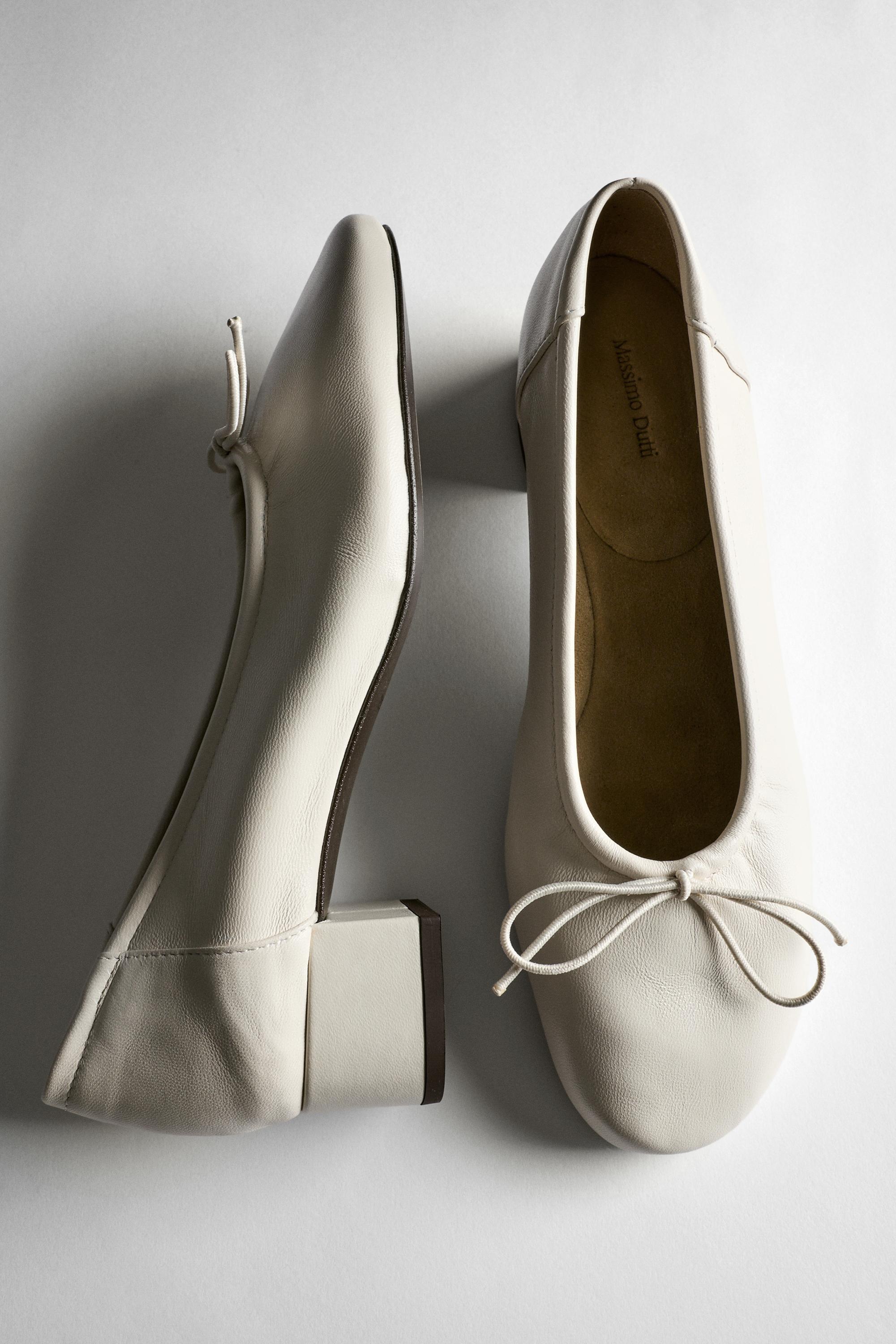High-heel ballerinas White