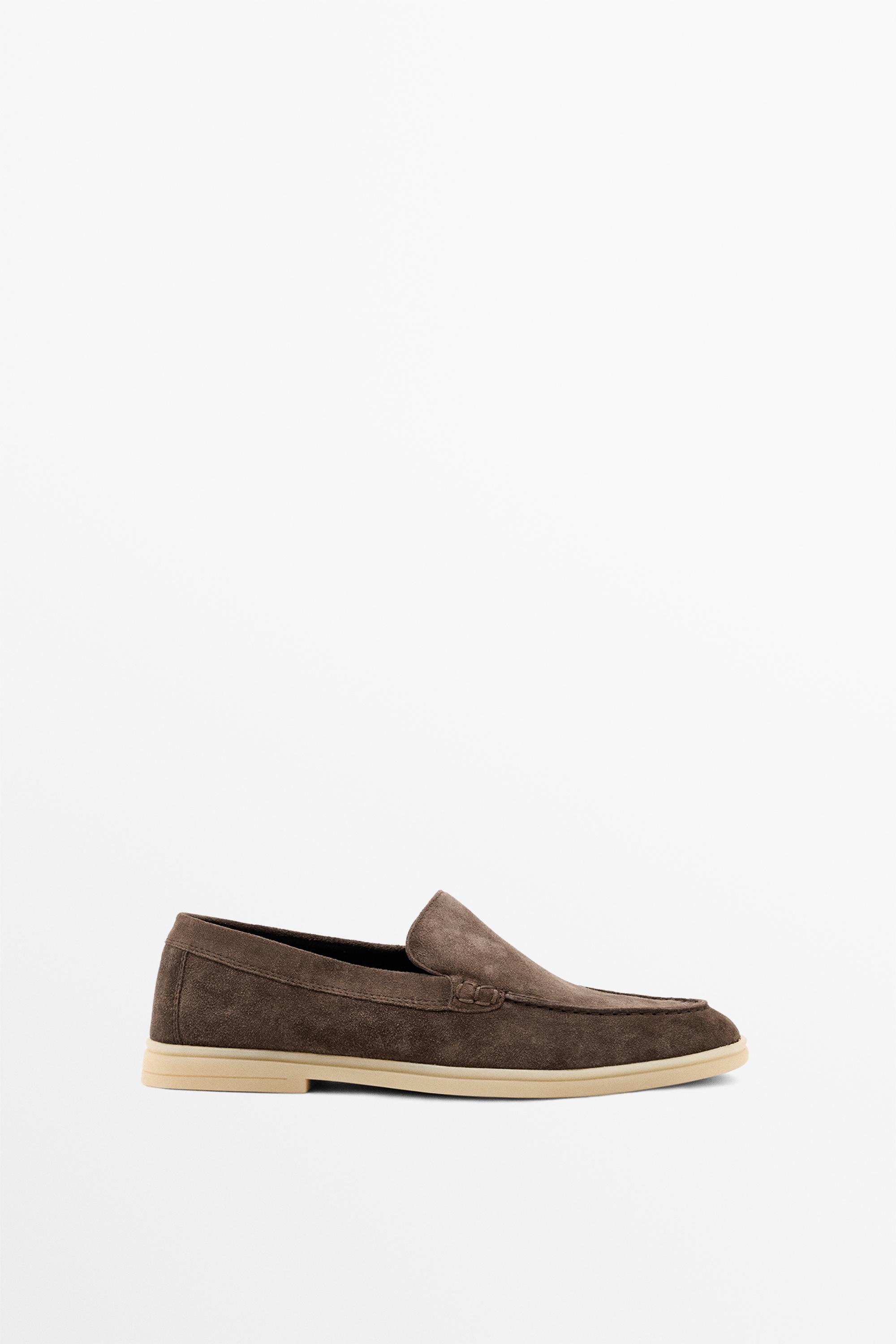Split leather loafers Brown