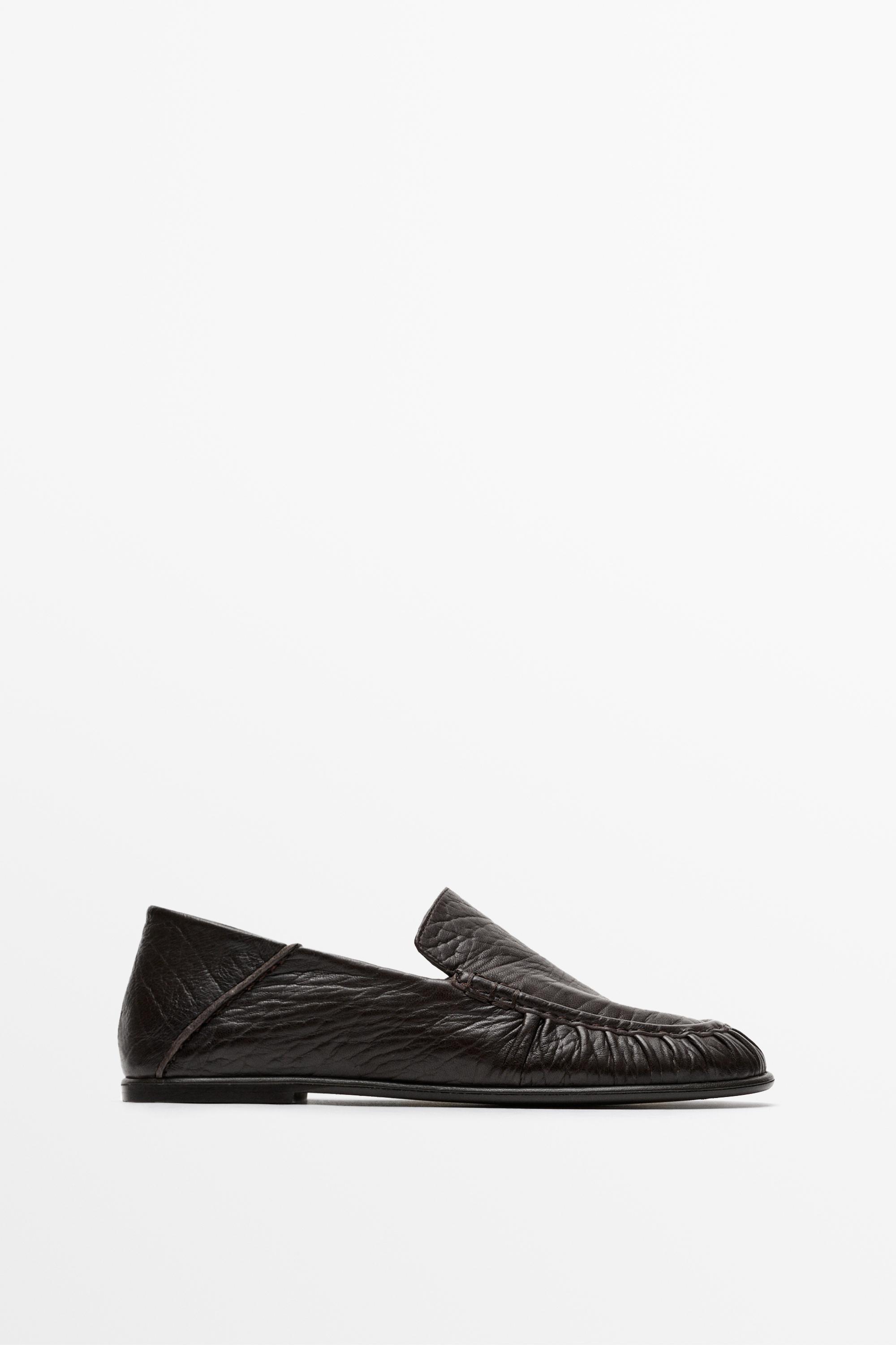 Milled leather loafer Brown