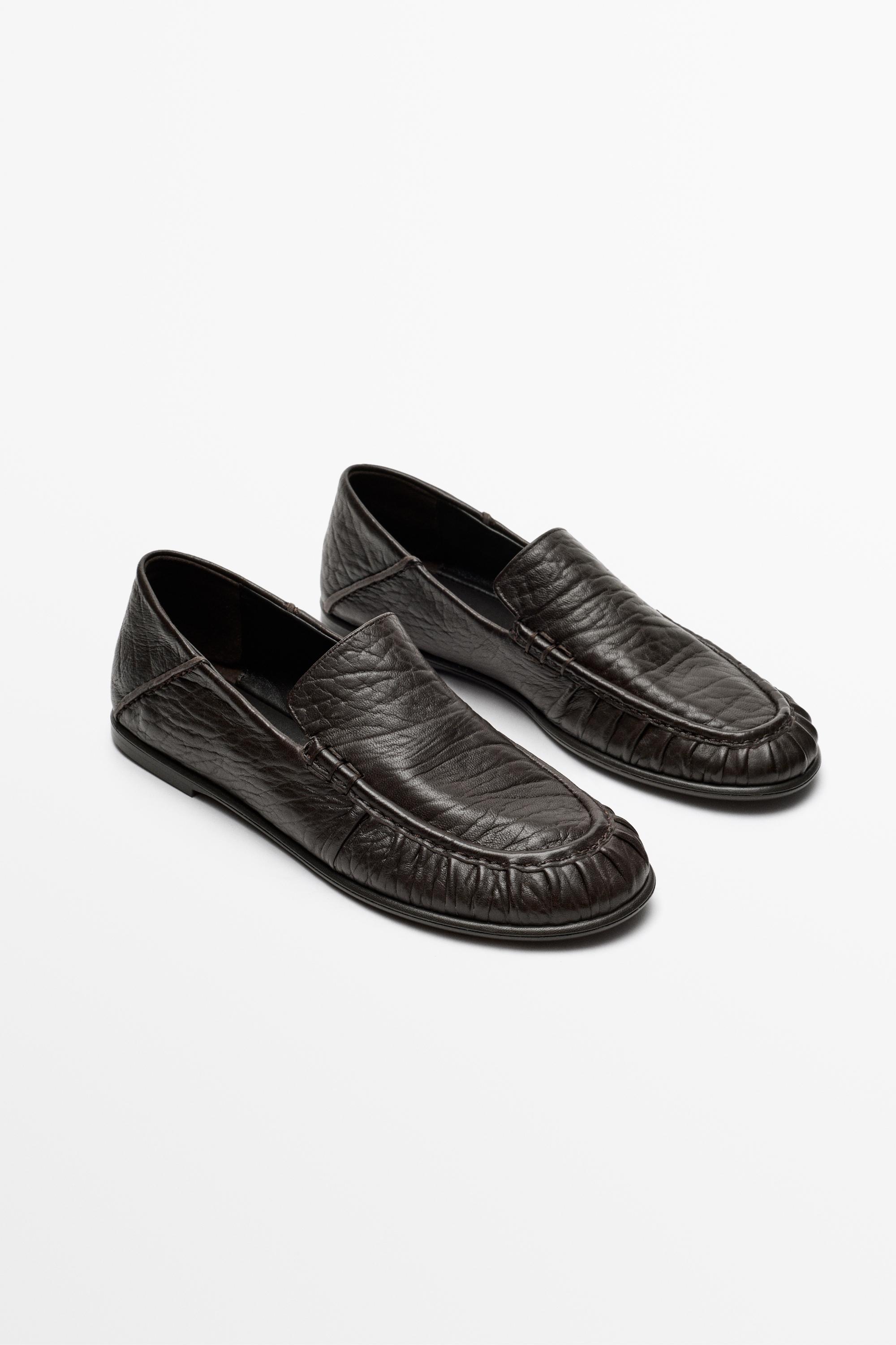 Milled leather loafer Brown