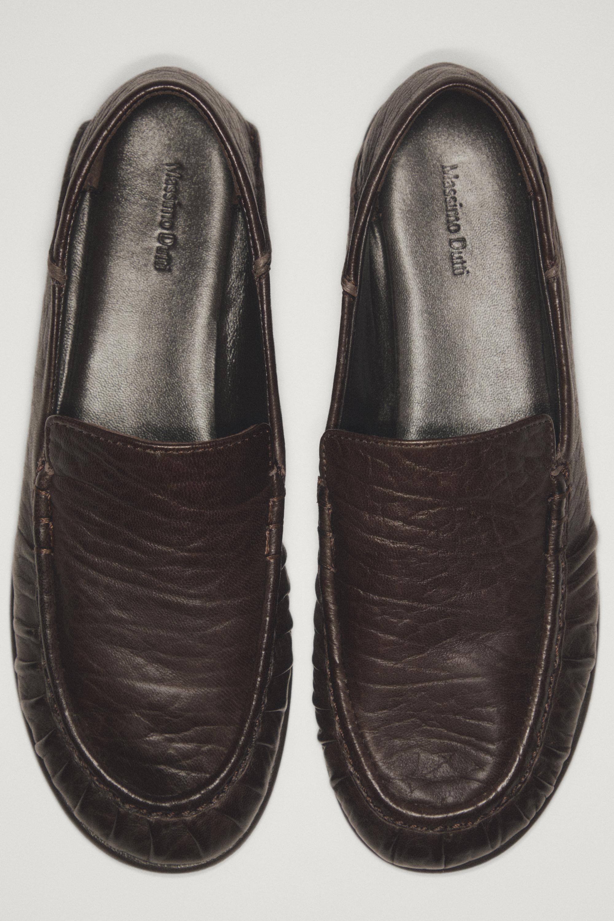 Milled leather loafer Brown