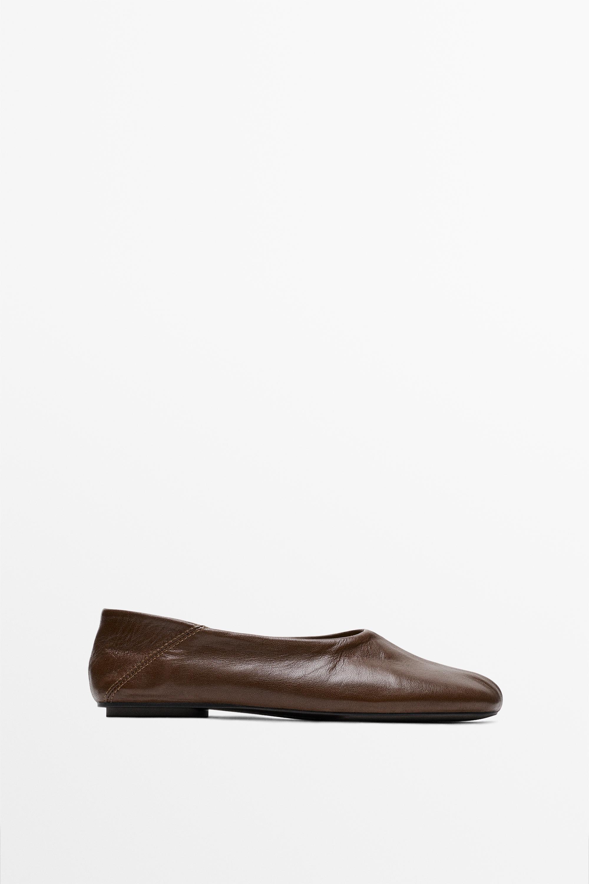 Soft leather ballet flat Hazelnut Brown