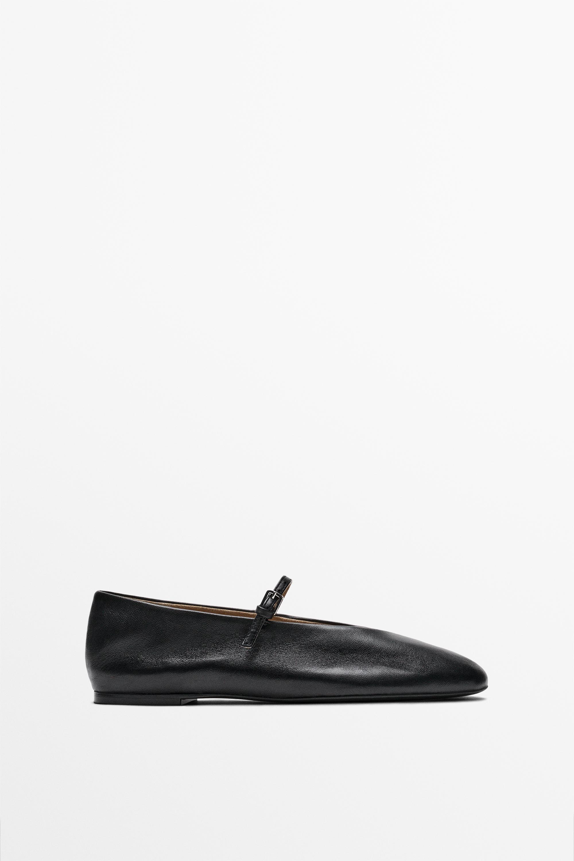 Soft leather ballerinas Black