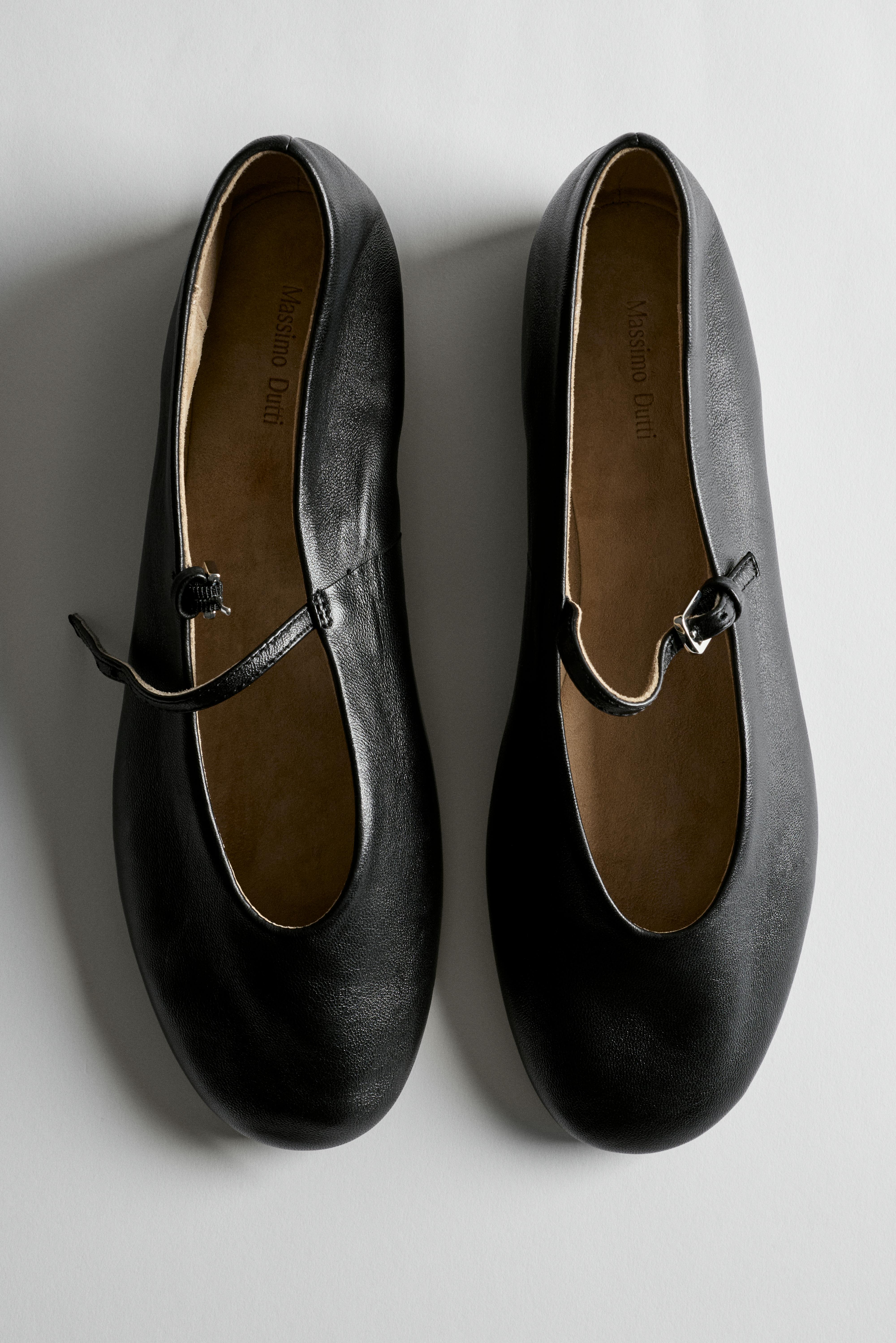Soft leather ballerinas Black