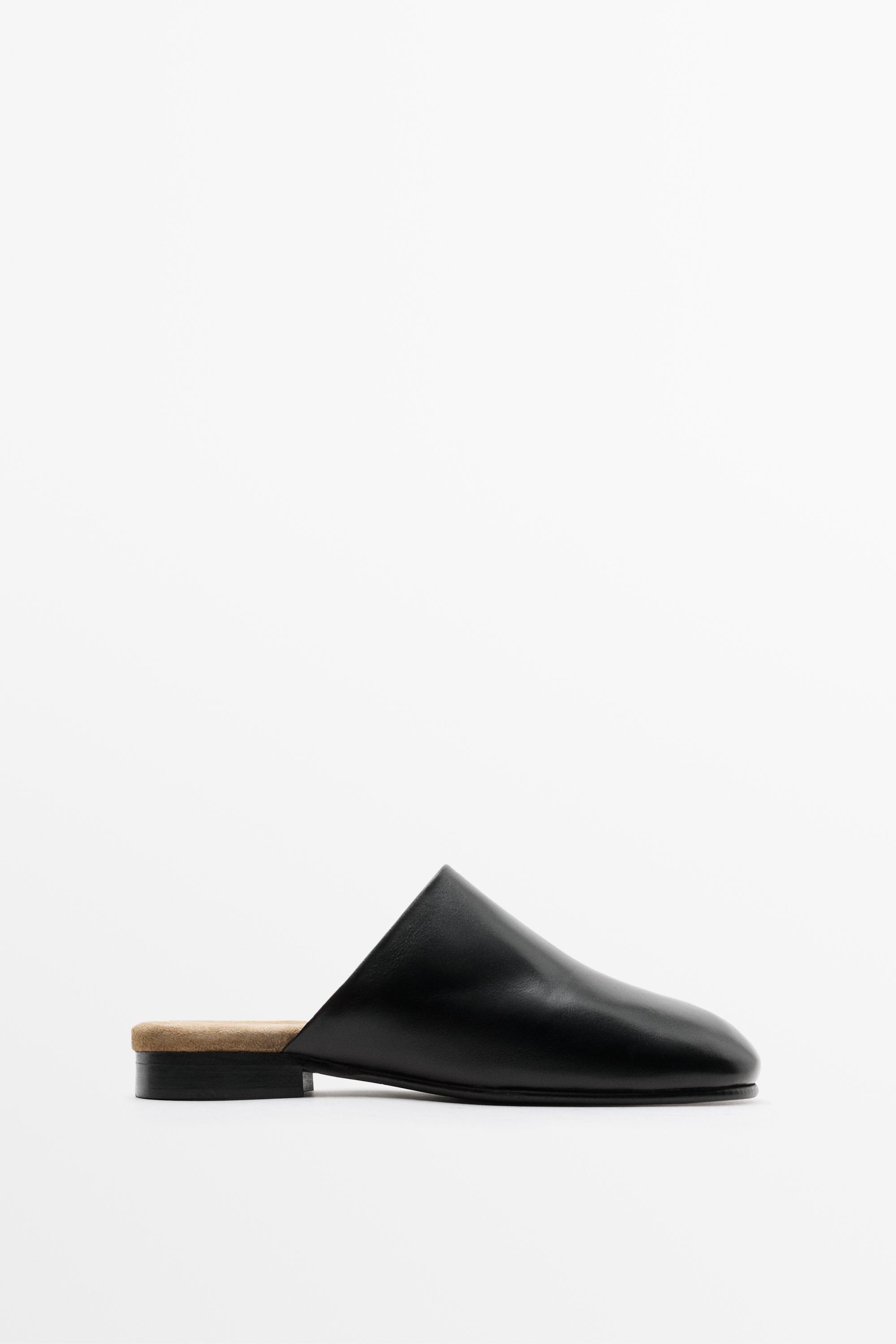 Soft leather mule Black
