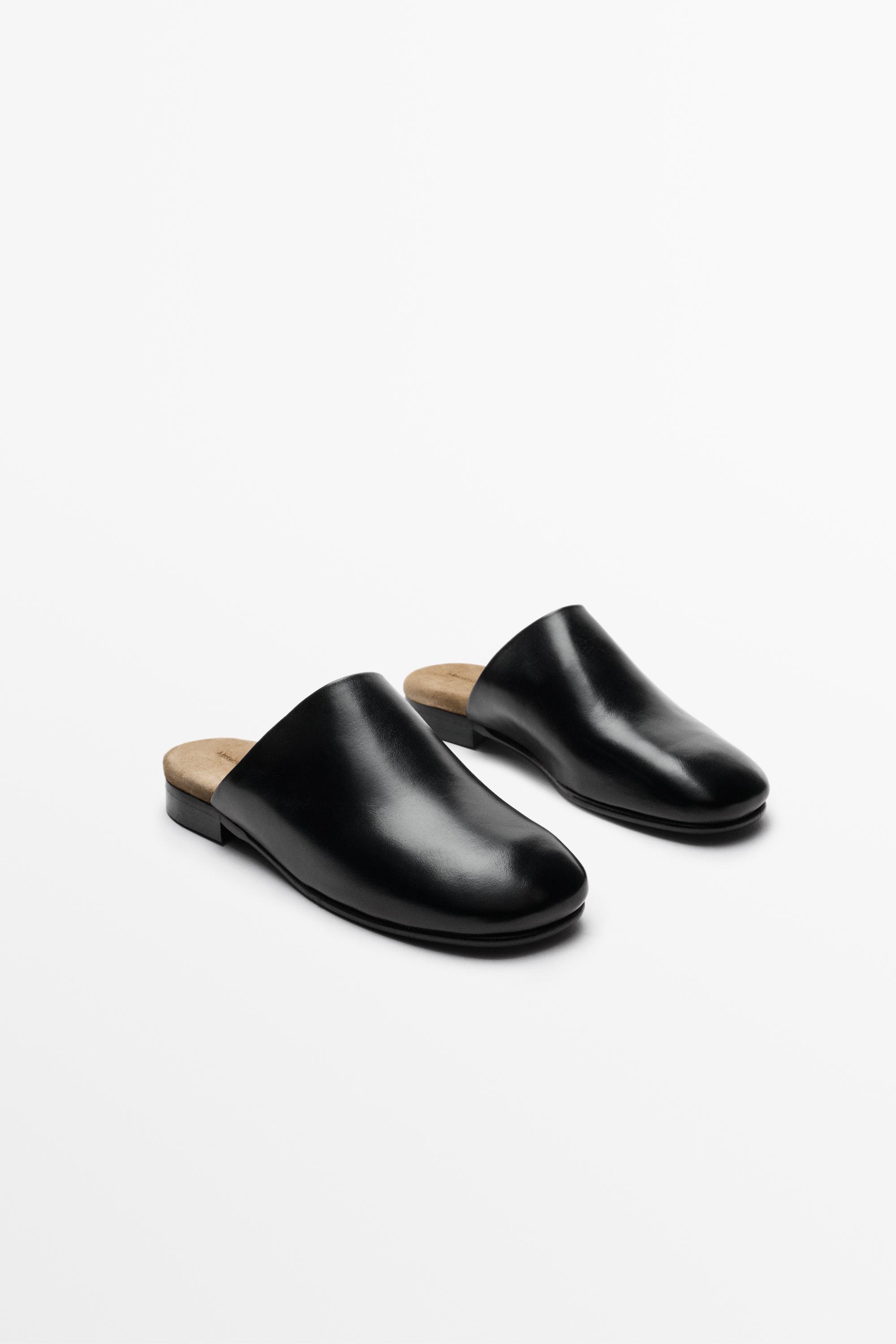 Soft leather mule Black