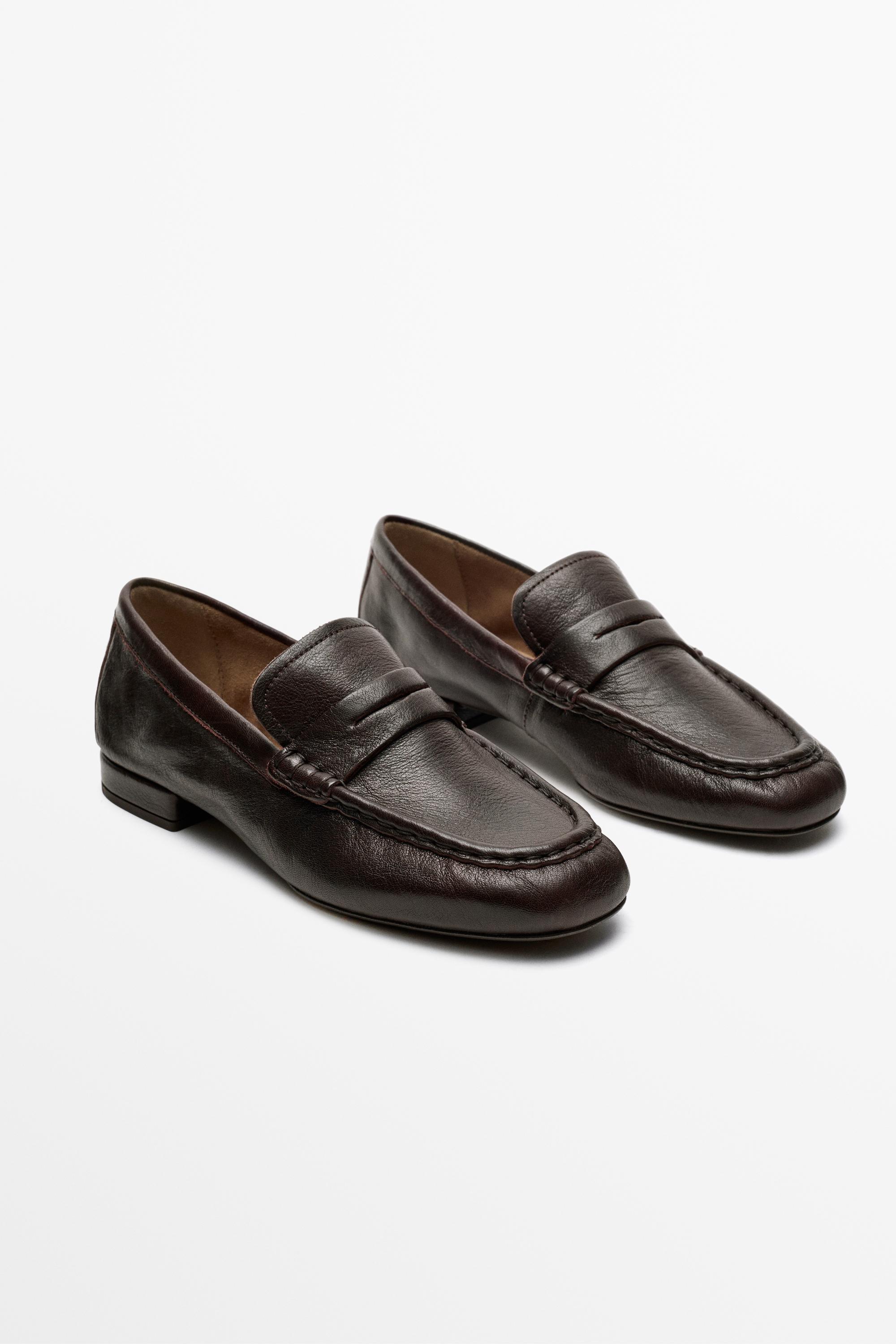 Soft leather penny loafer Brown