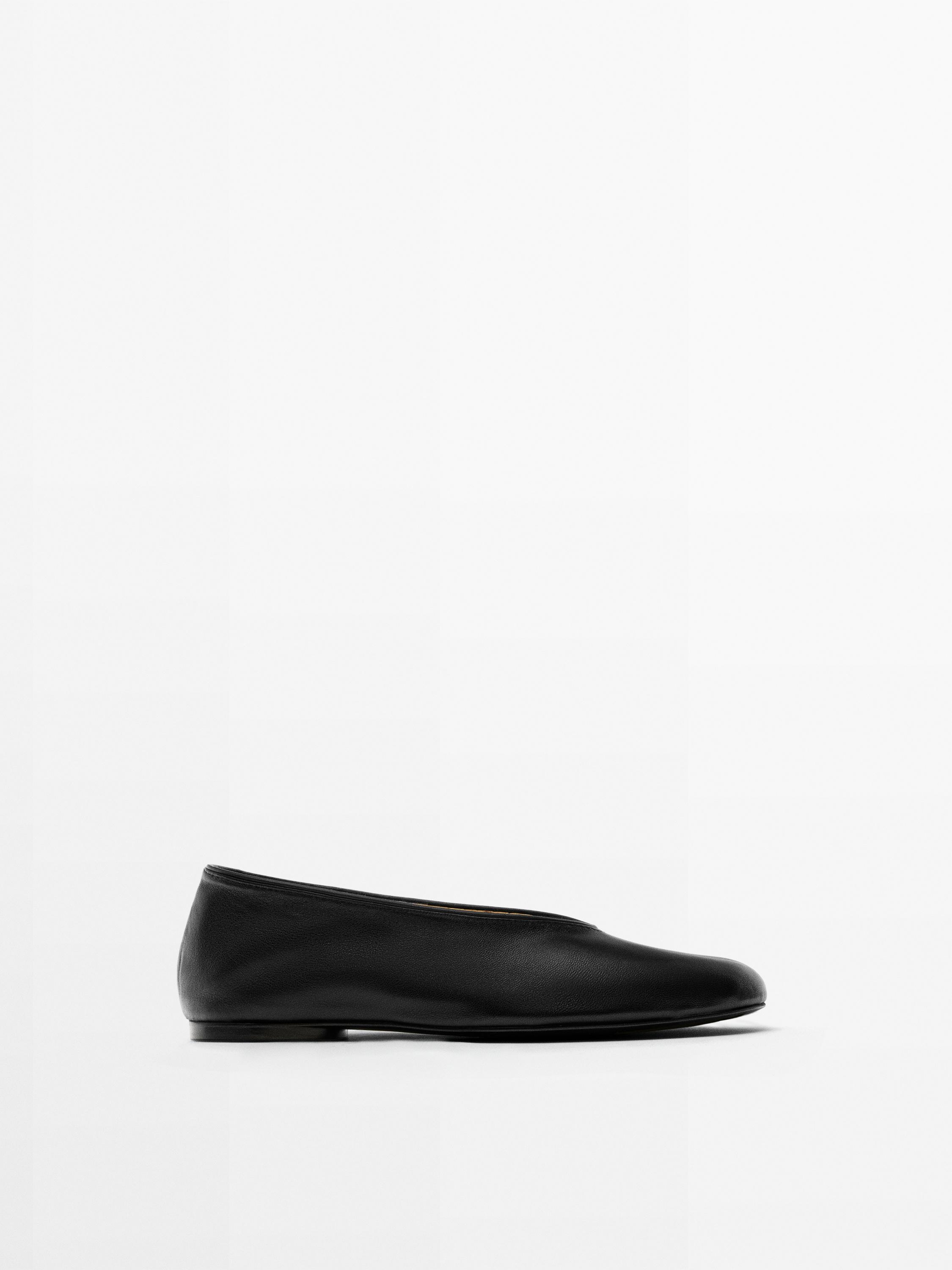 Soft leather ballerinas Black