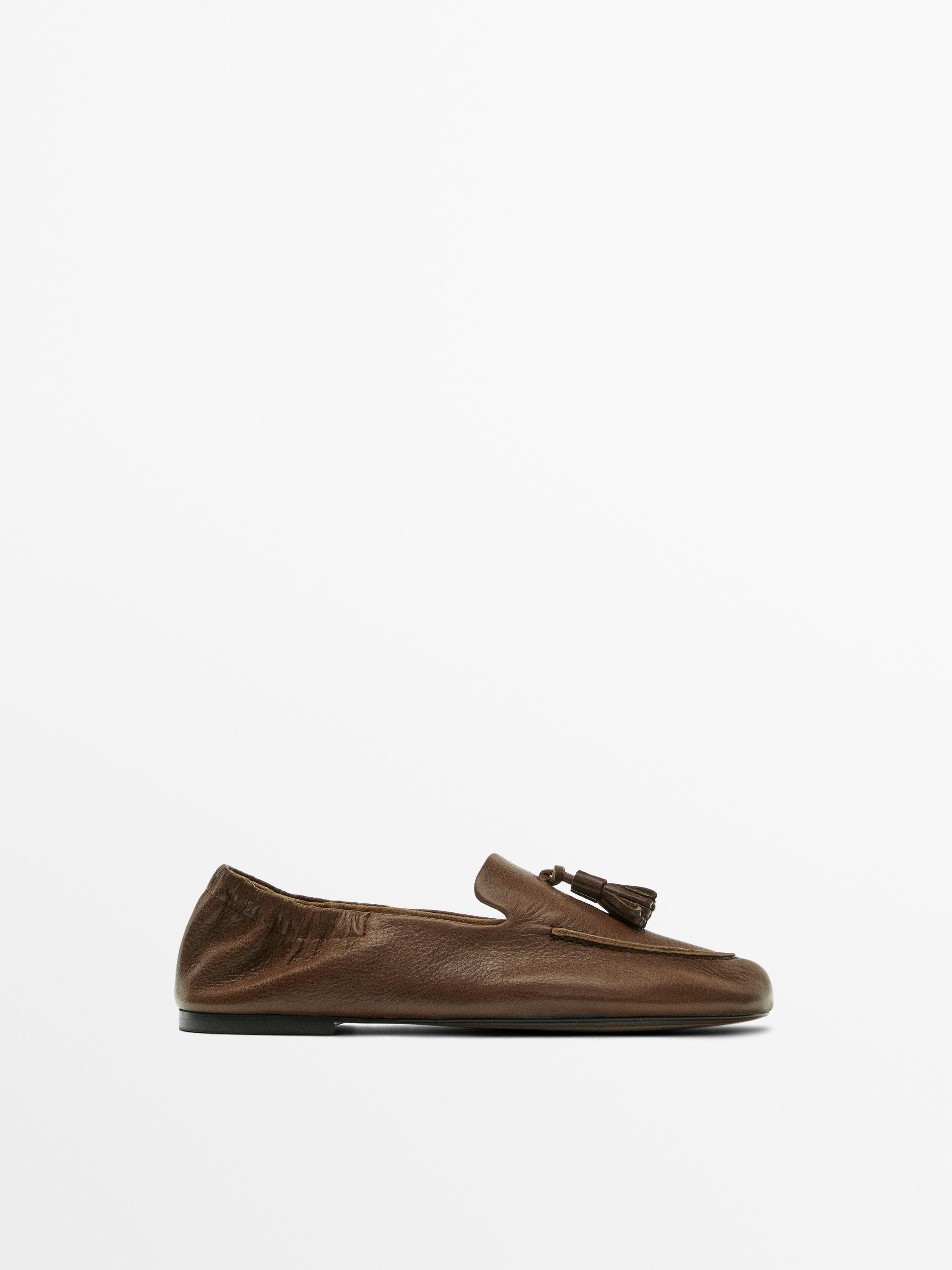 Leather tassel loafers Hazelnut Brown