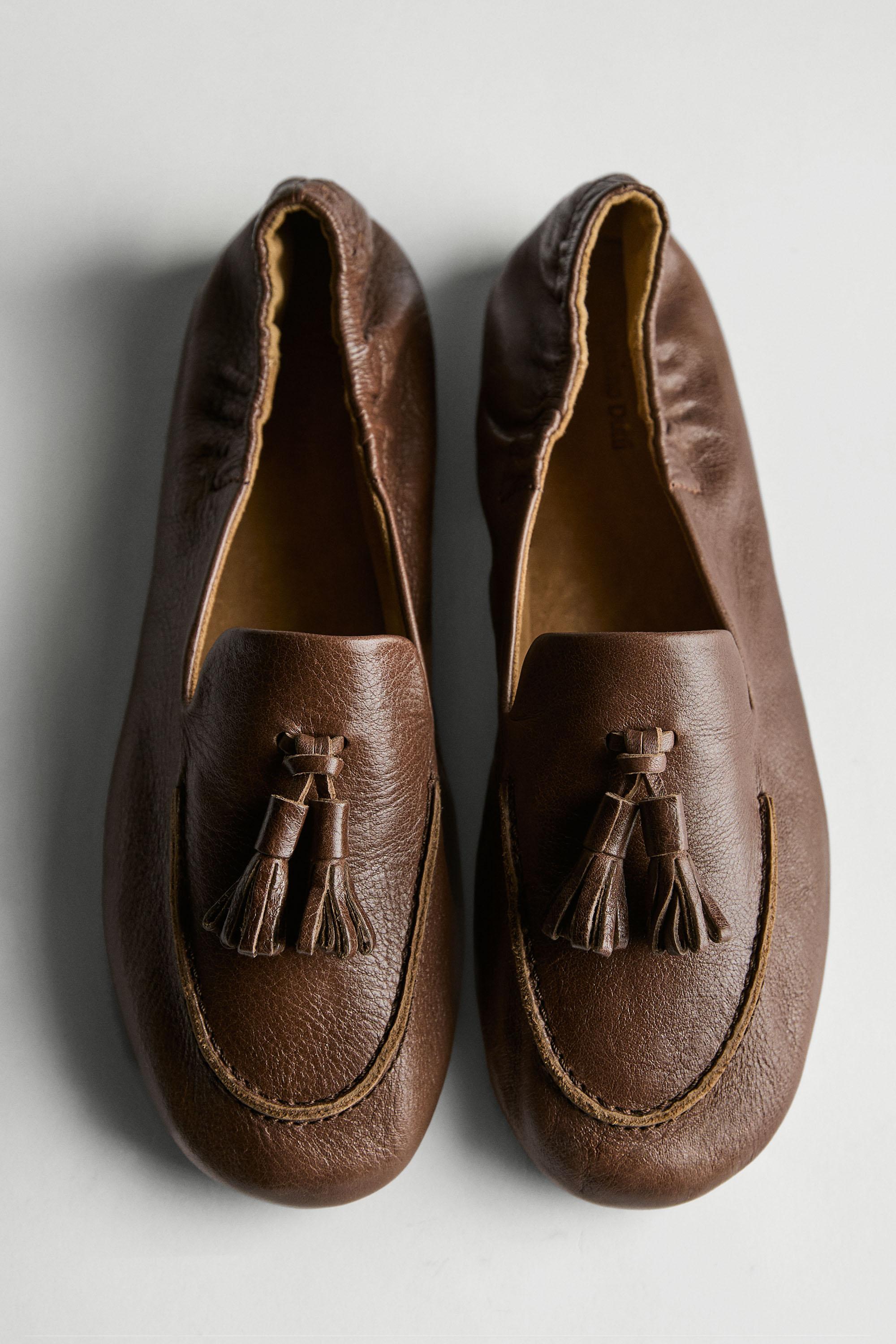 Leather tassel loafers Hazelnut Brown