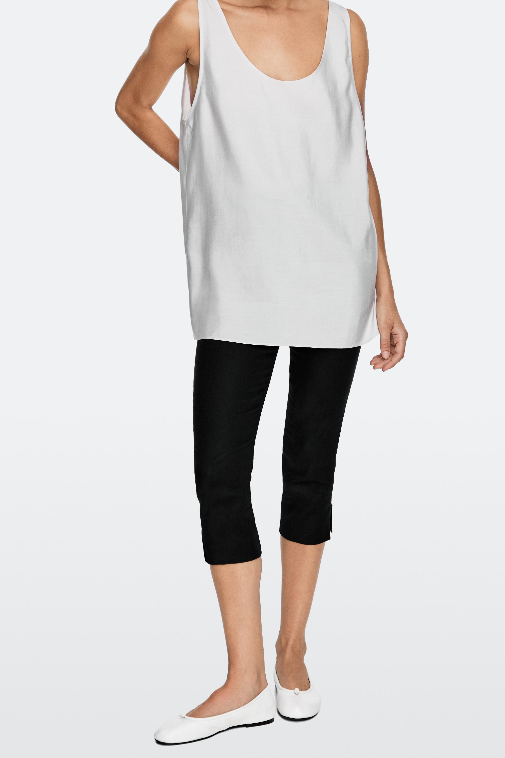 Leather knot ballet flat White
