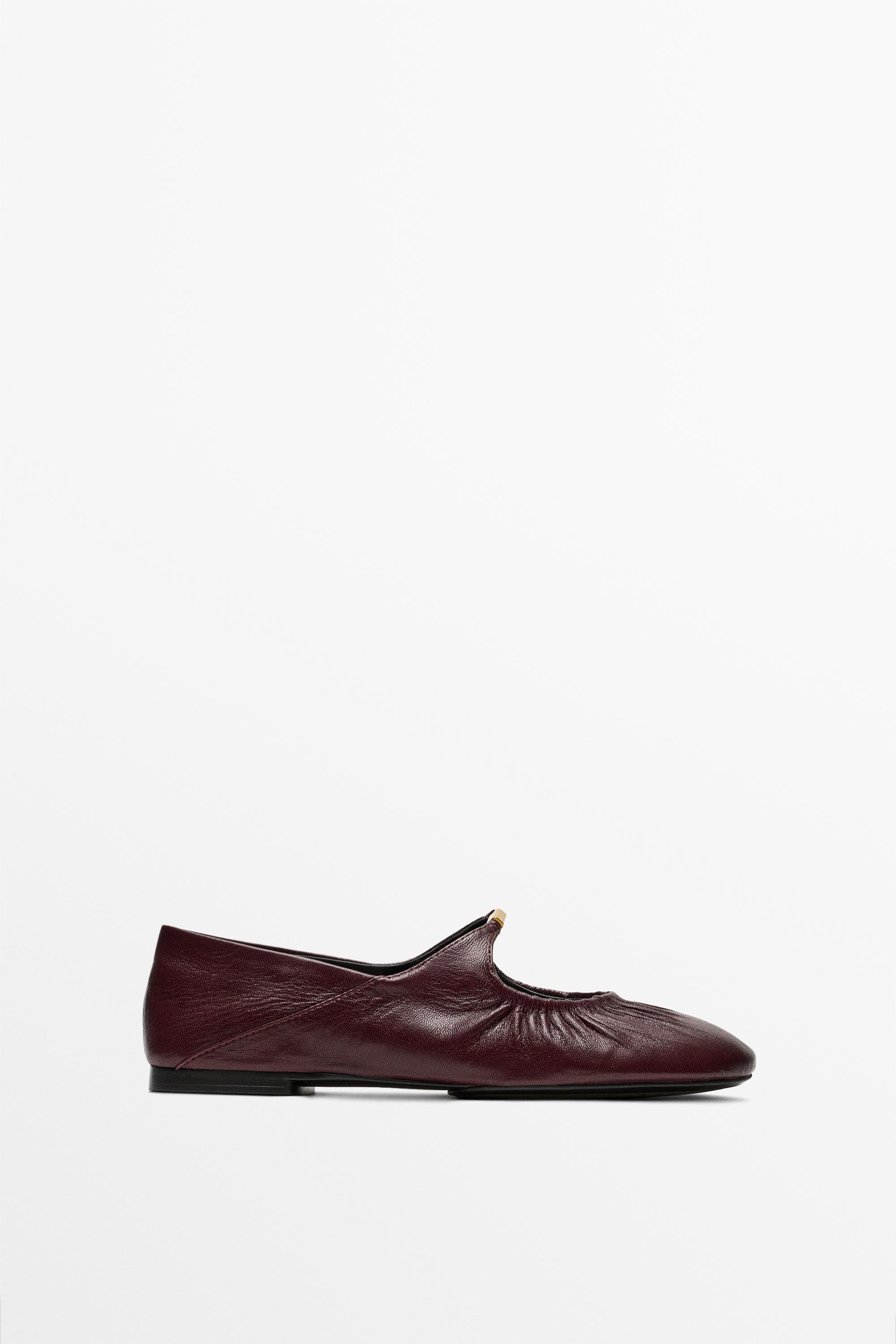 Soft leather ballet flat Burgundy