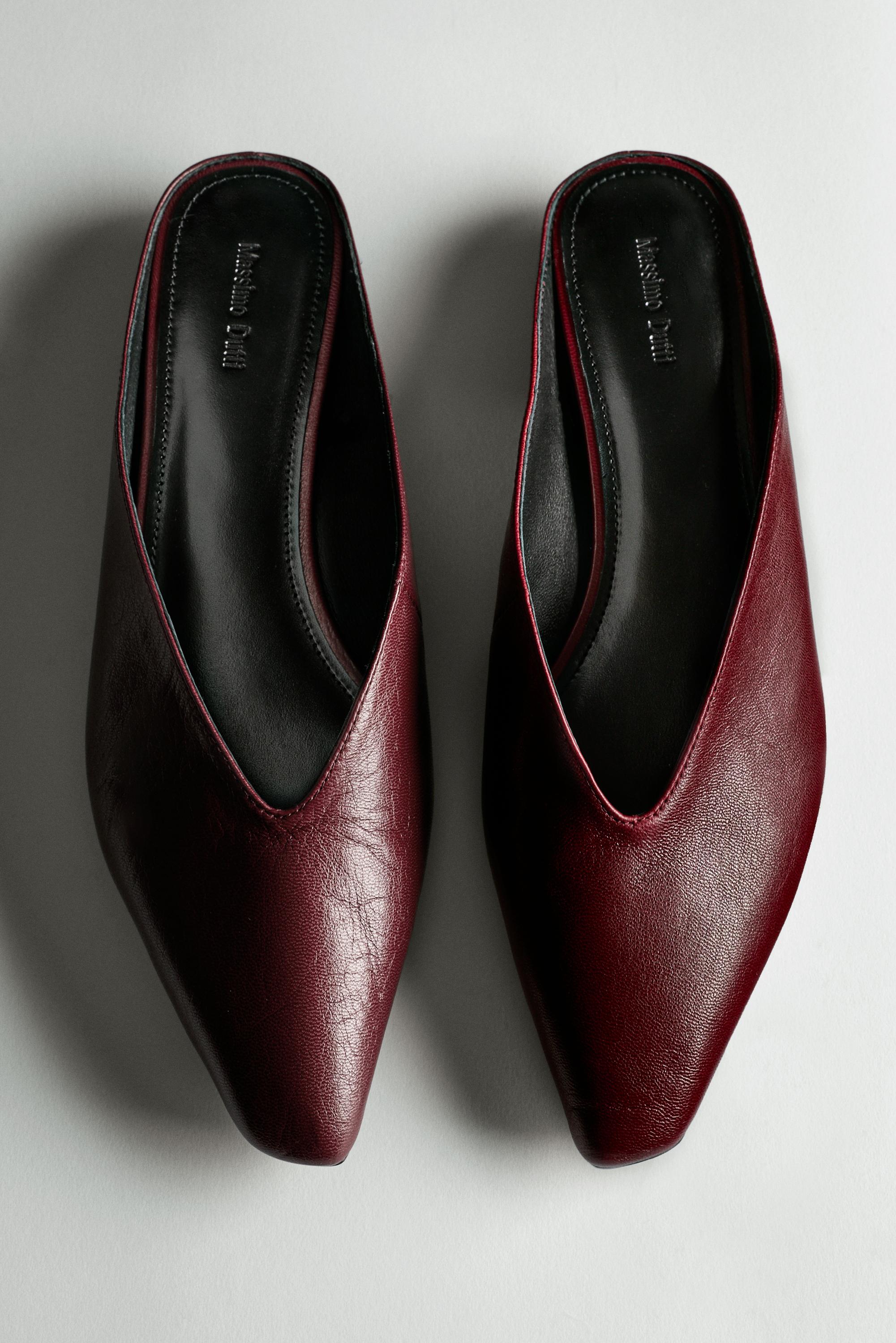 Soft leather mules Burgundy