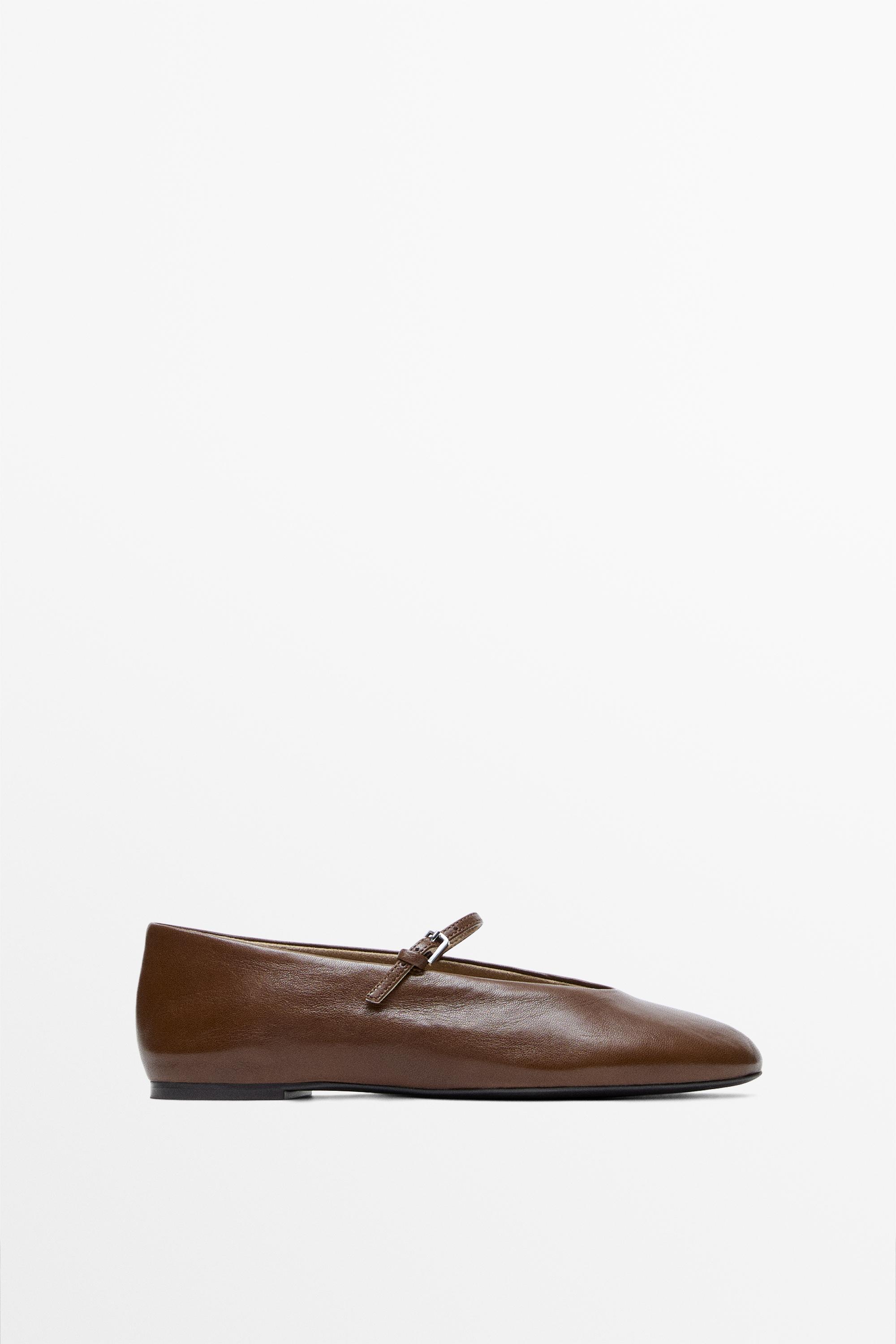 Soft leather ballerinas Hazelnut Brown