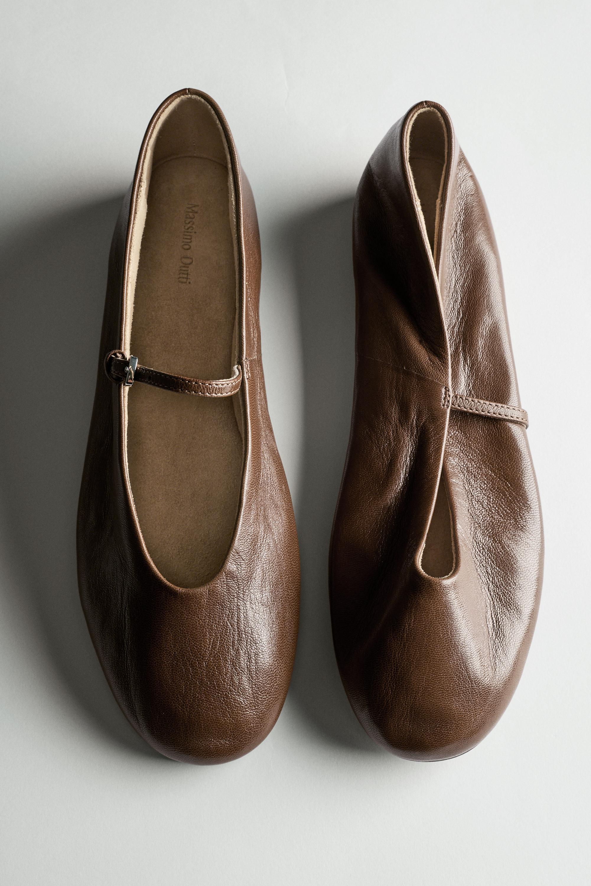Soft leather ballerinas Hazelnut Brown