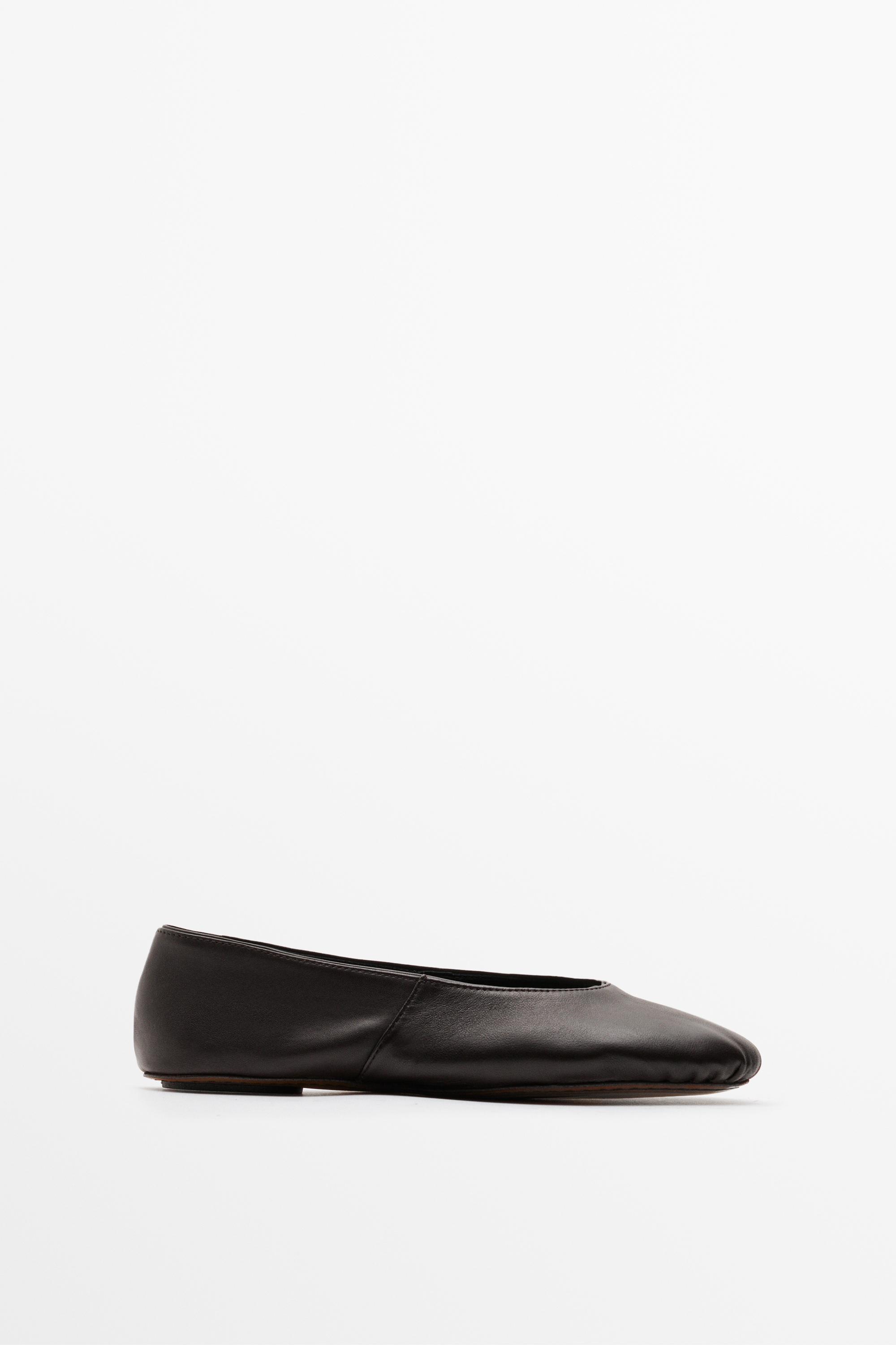 Soft leather ballet flat Brown