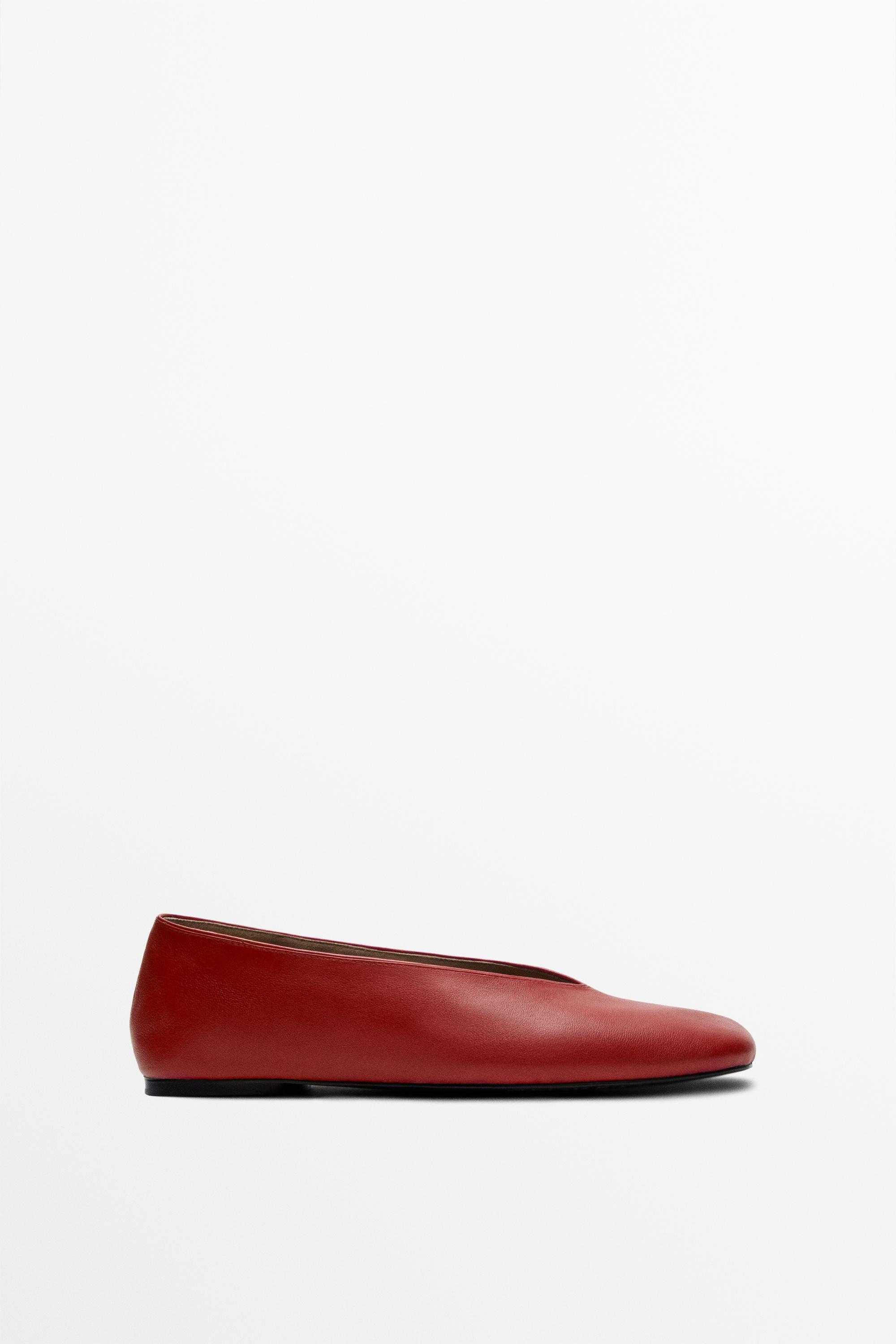 Soft leather ballerinas Red