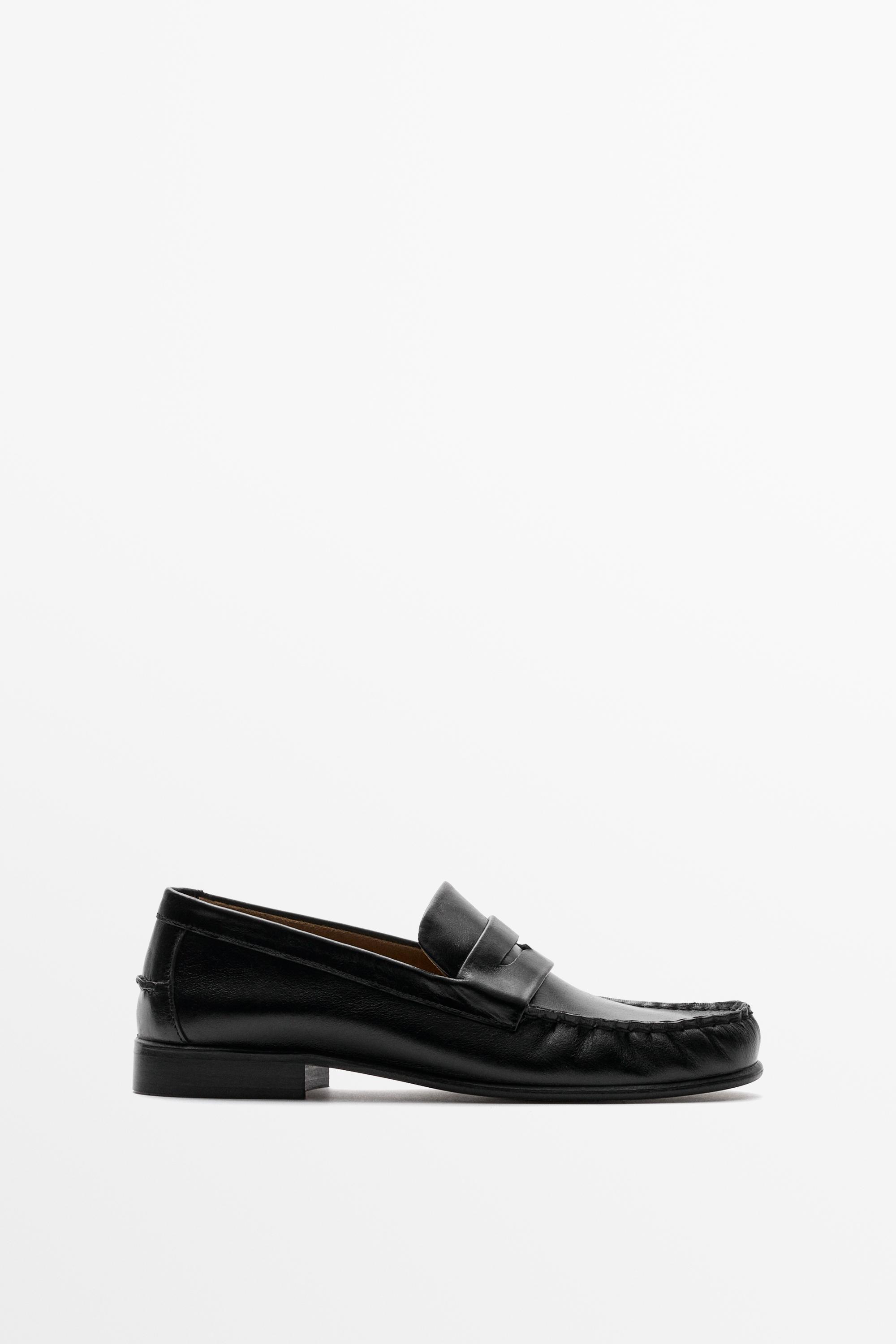 Leather penny loafer Black