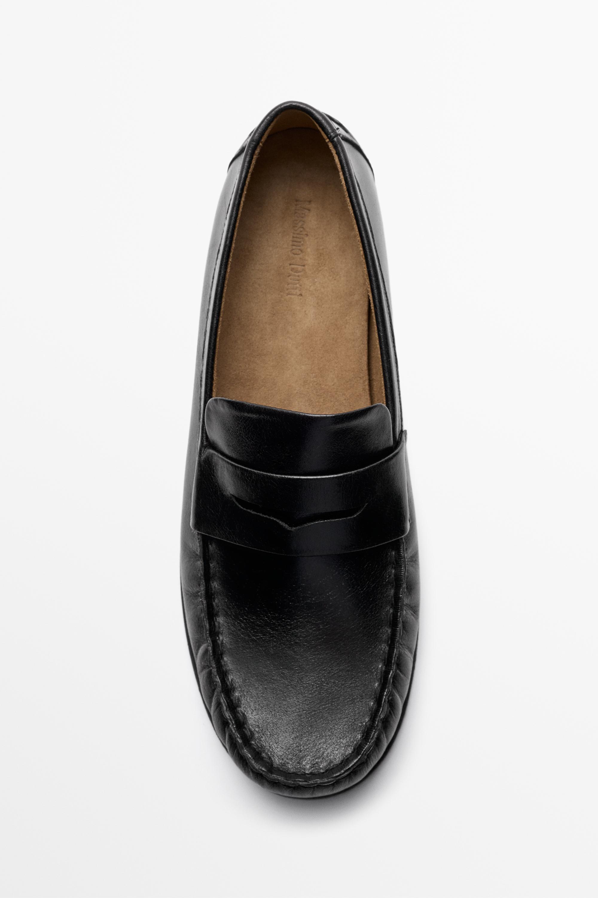 Leather penny loafer Black