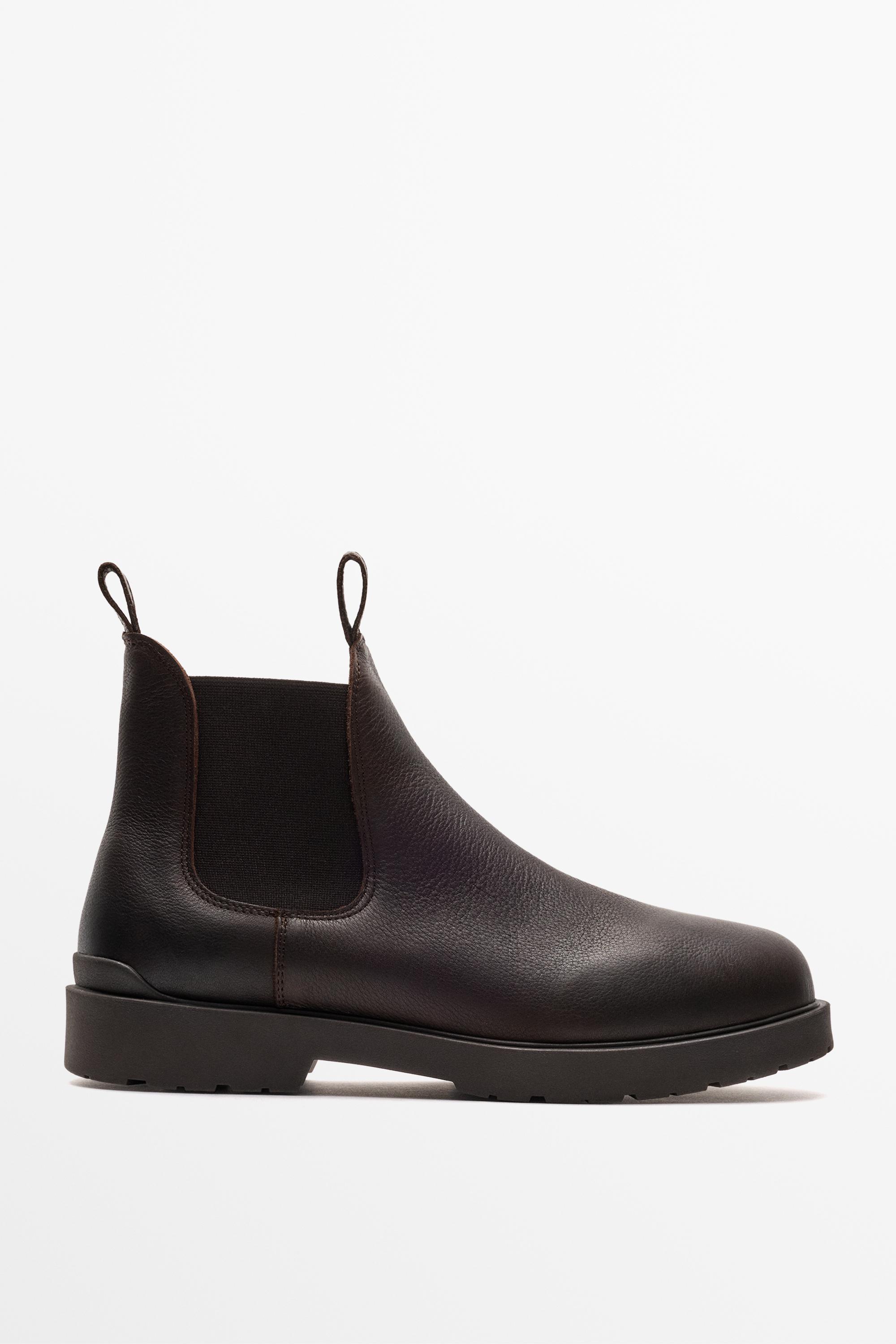 Oiled leather Chelsea boots Brown