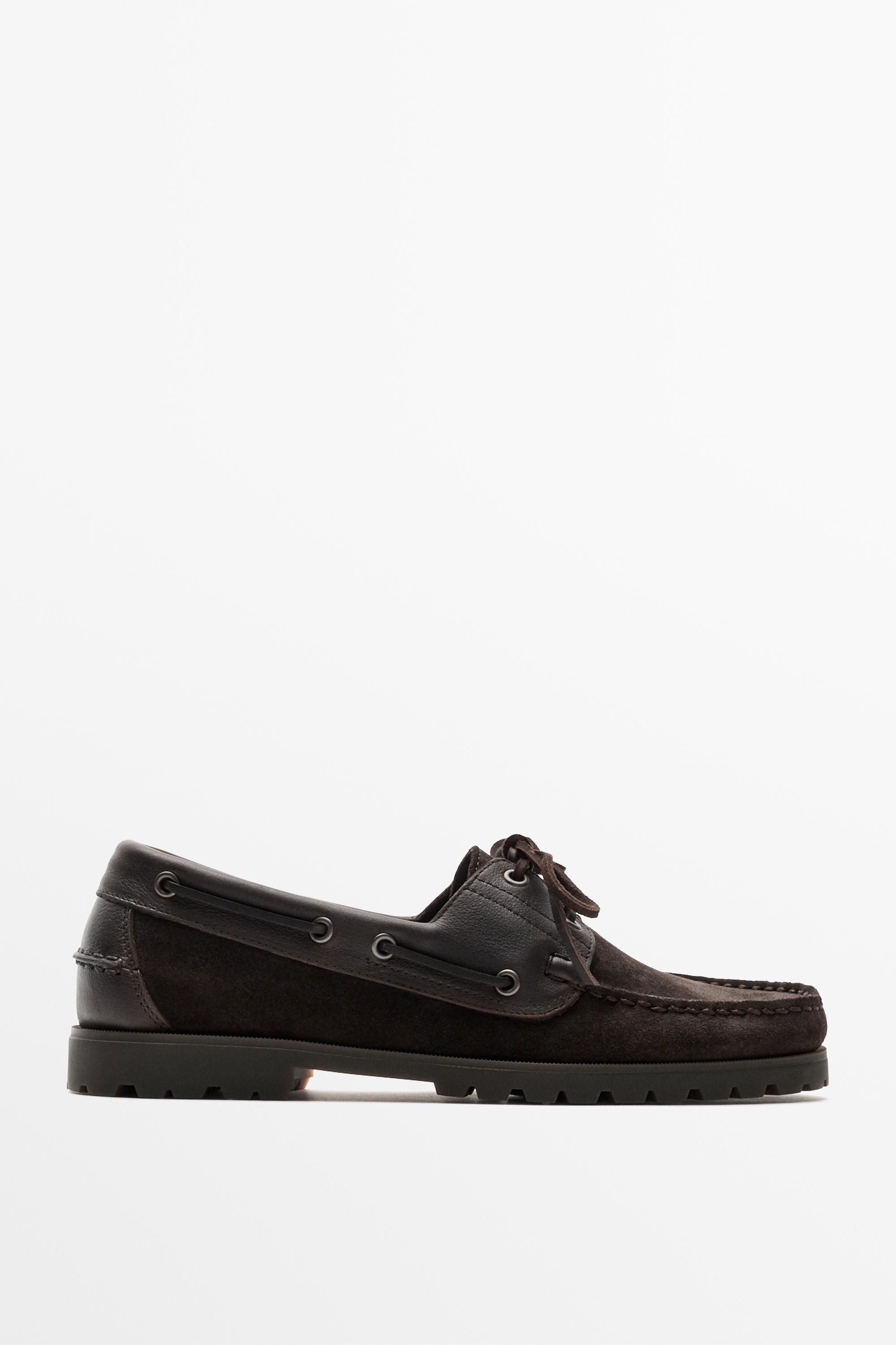 Nappa leather boat shoe Brown