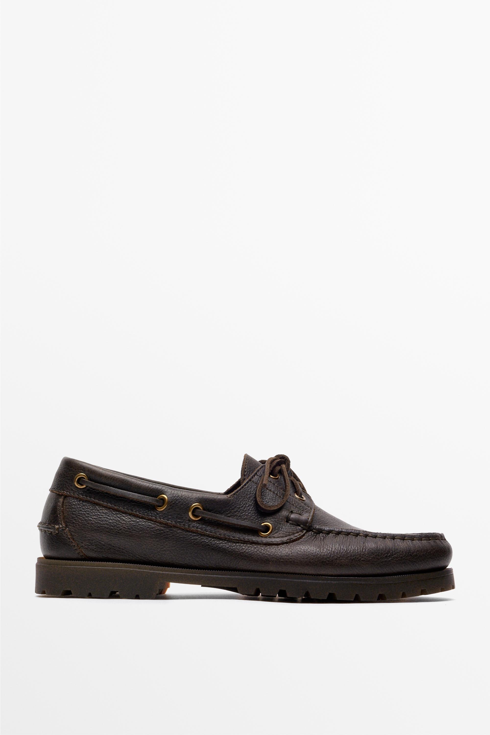 Nappa leather boat shoe Brown