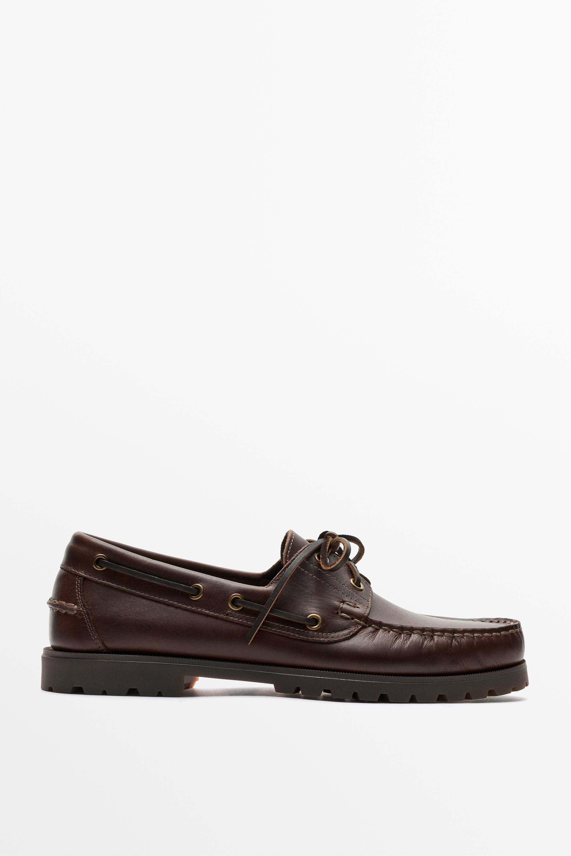 Nappa leather boat shoe Tan