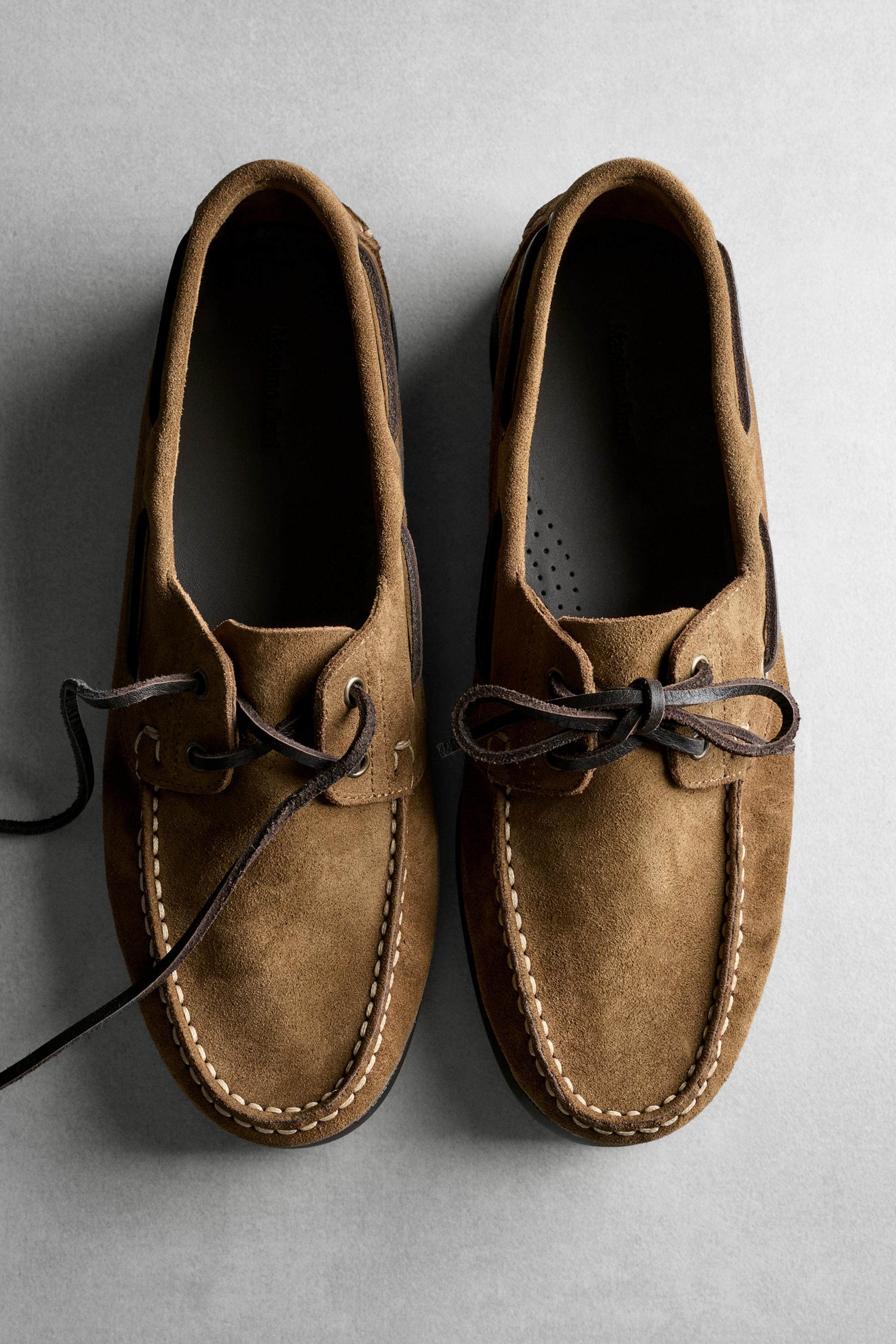 Leather boat shoe Brown