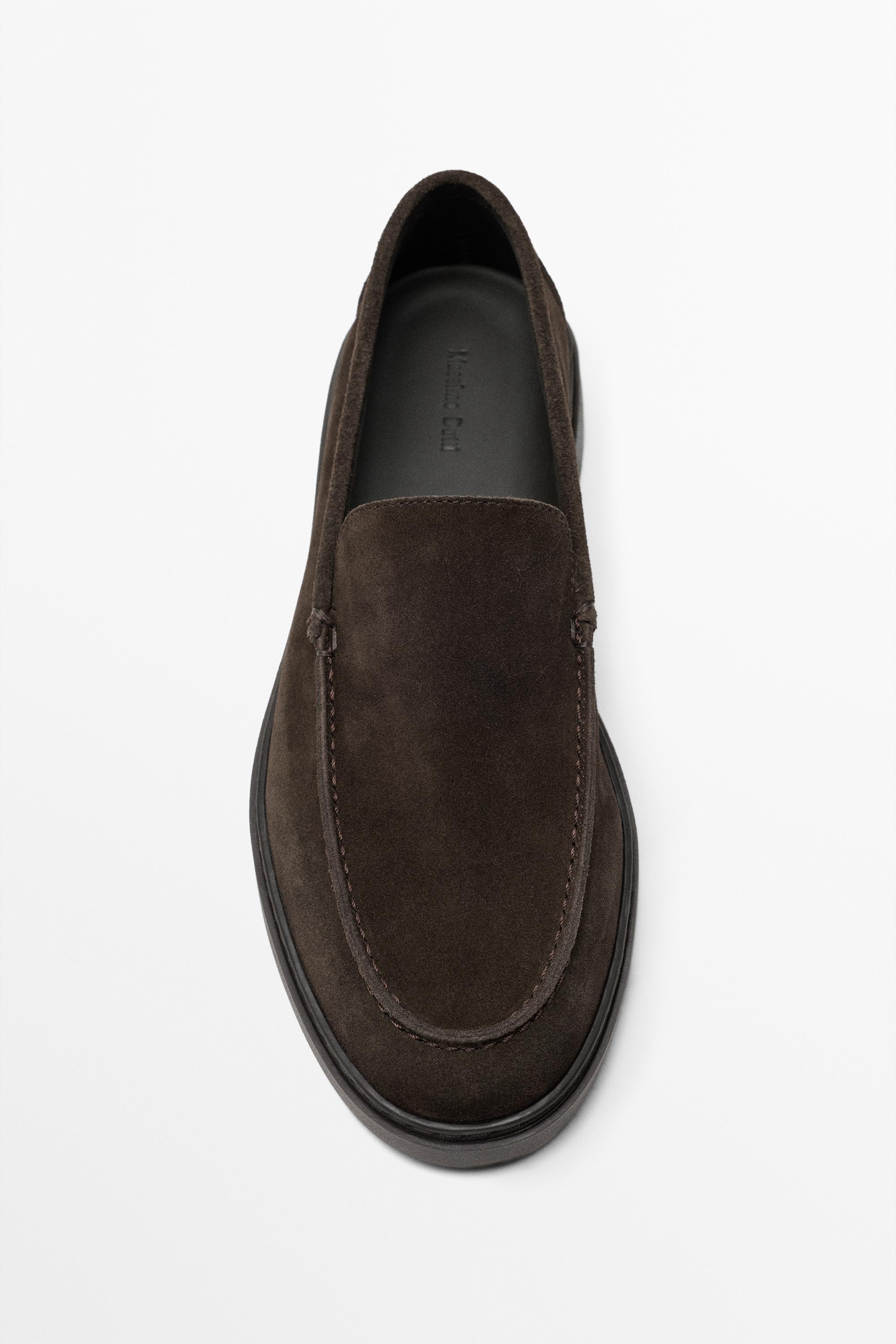 Split suede leather loafer Brown