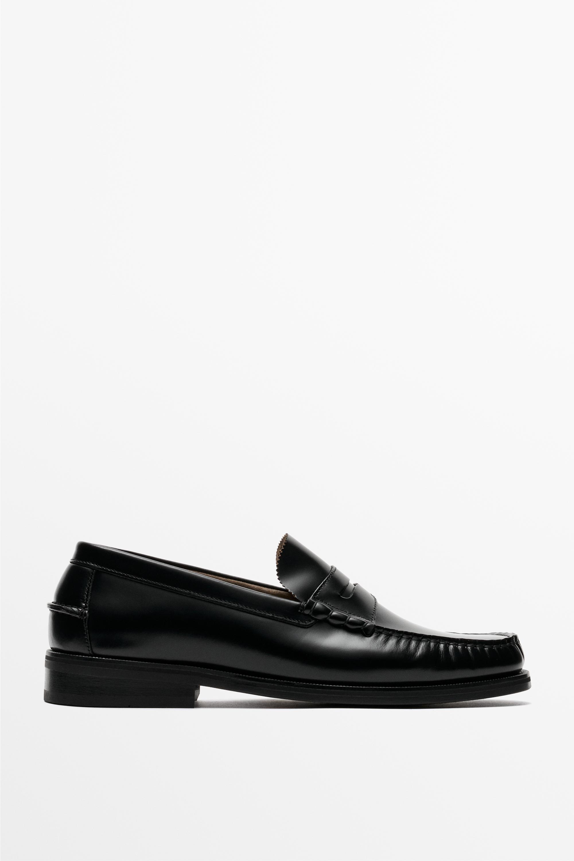 Leather penny loafer Black