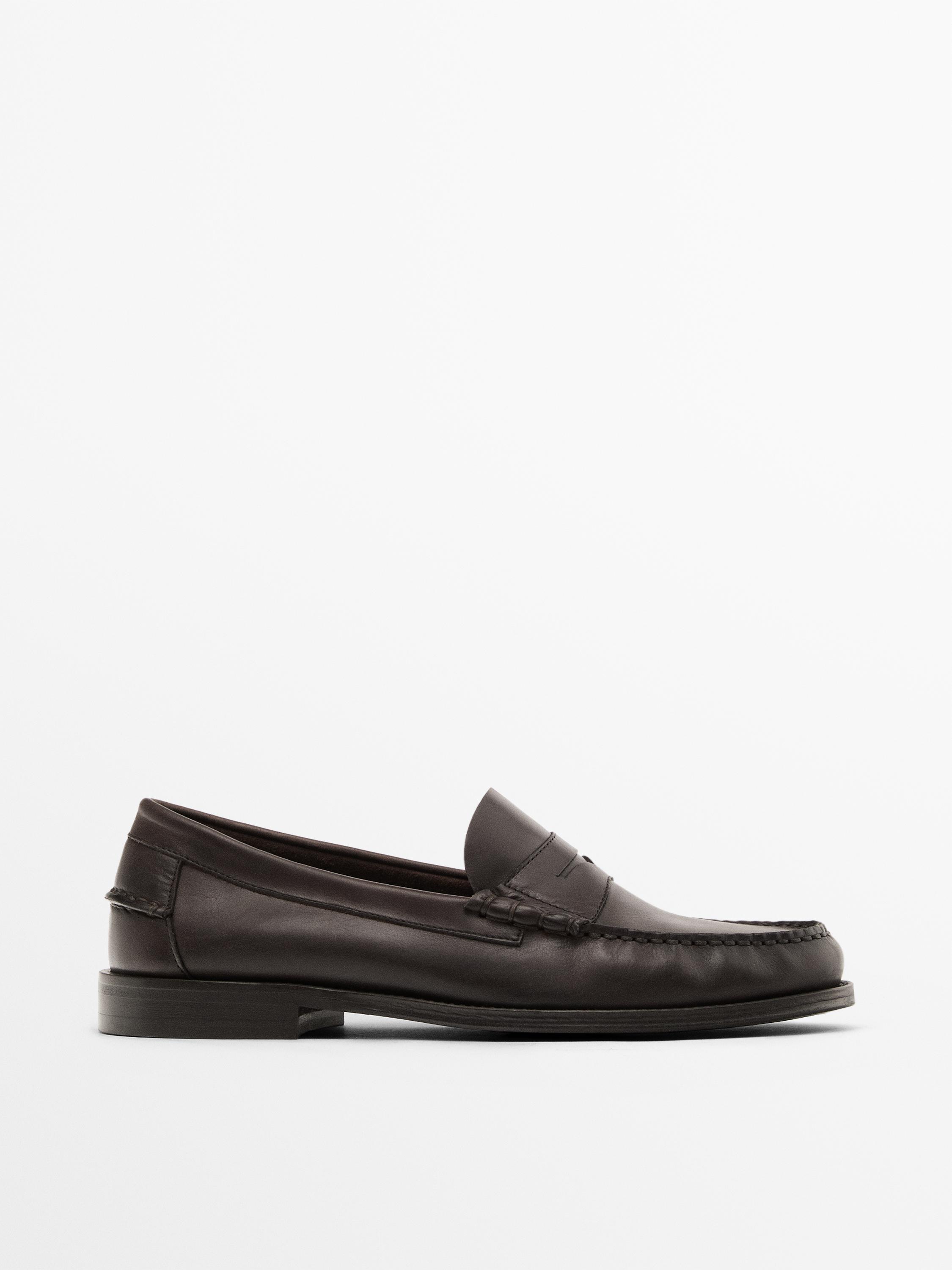 Soft oiled leather penny loafers Tan
